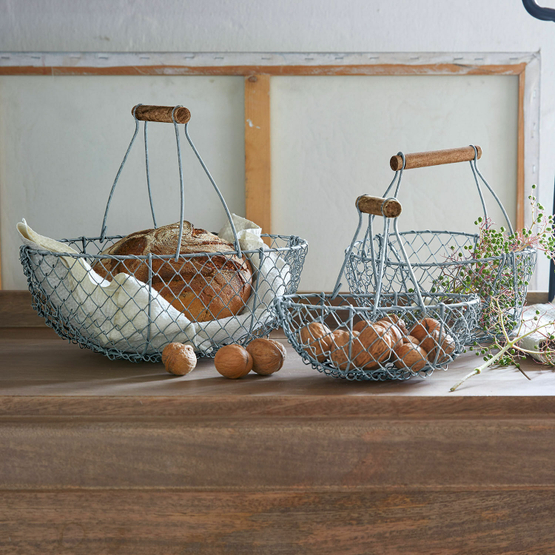Set de 3 cestas de alambre Baker