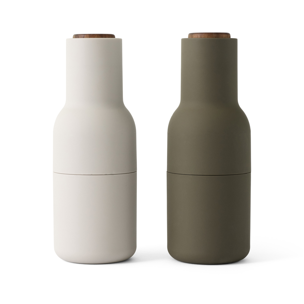 2 molinillos de especias Bottle Hunting green-beige (nogal)