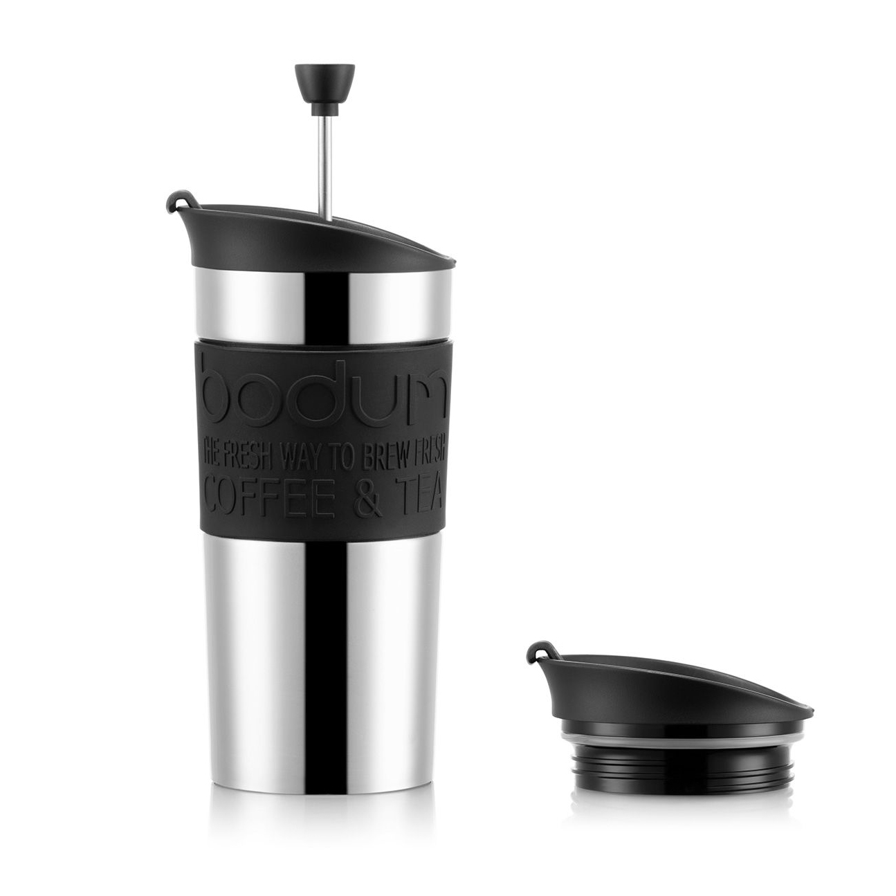 Mug de viaje con émbolo Travel Press negro