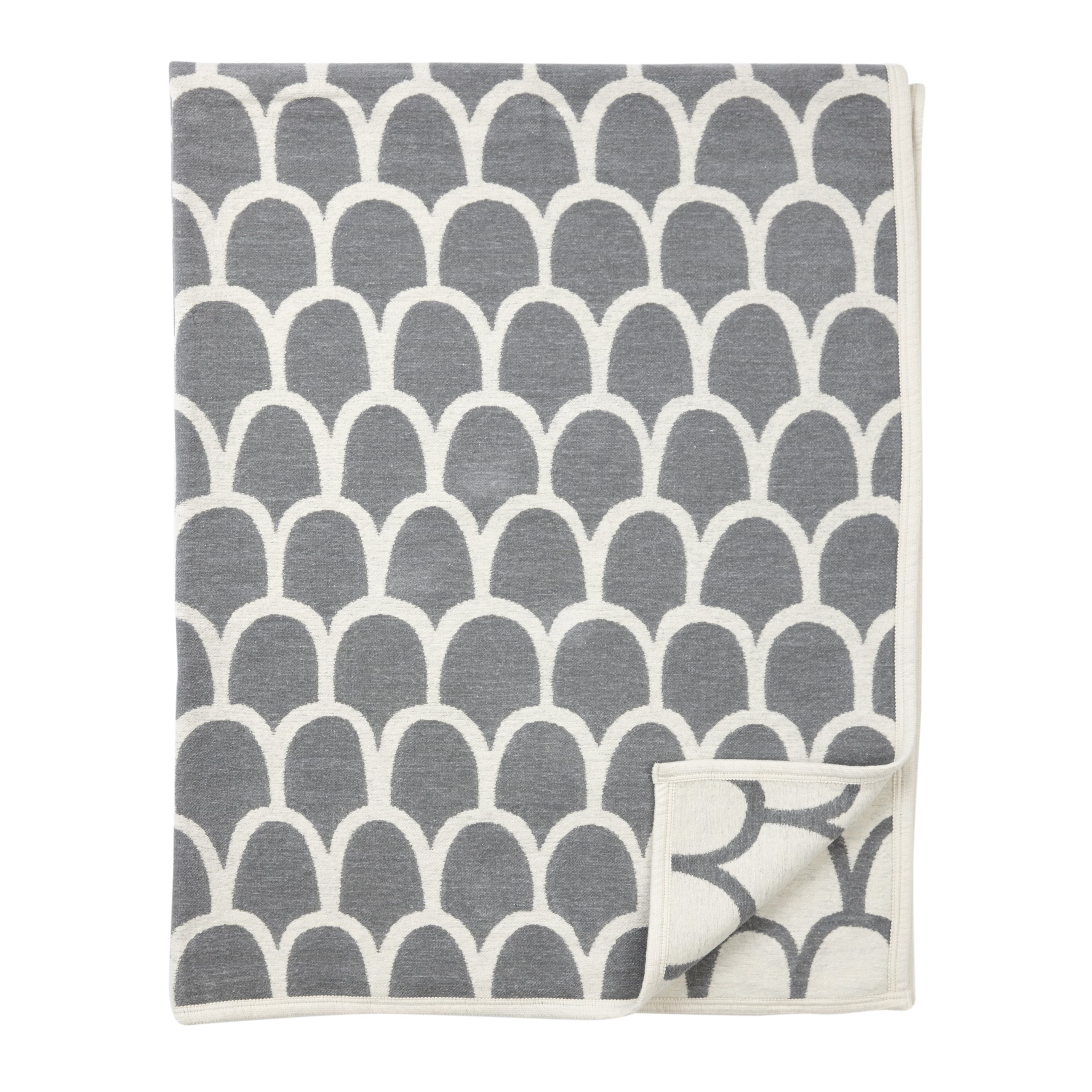 Manta de chenilla Feathers gris