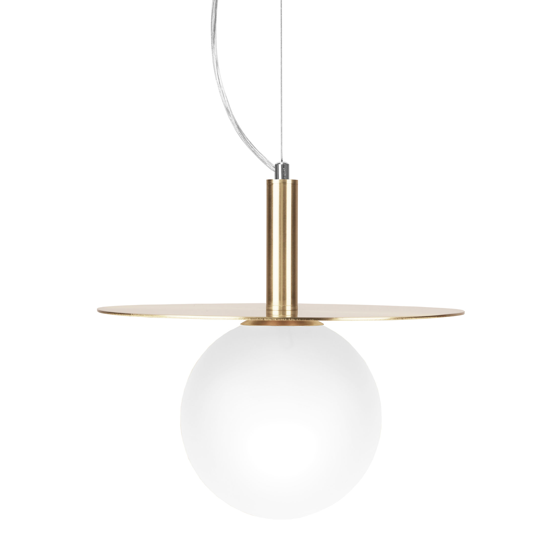 Lámpara de techo Art Deco latón-vidrio opal