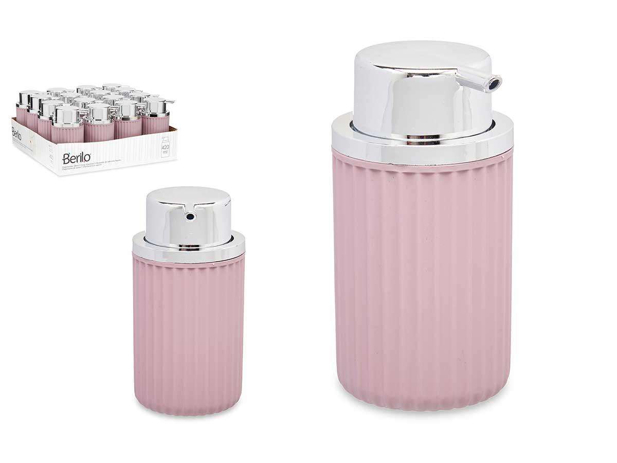 Berilo Dispensador de Jabón Plástico 420 ml Rosa 7x14.5x8.5 cm (32 Unidades)
