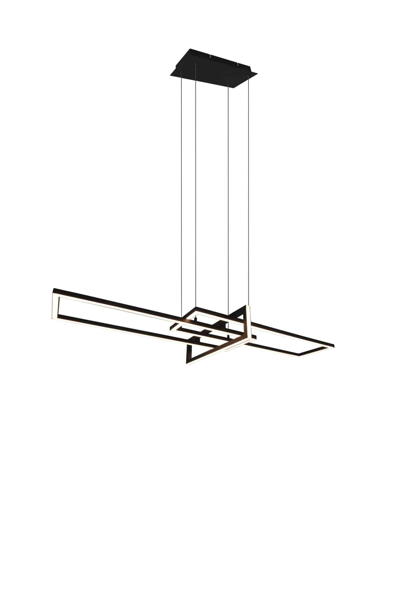 Trio Salinas Lámpara colgante LED de metal estera negra 320310332