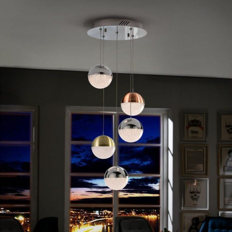 Schuller Sphere Lámpara de techo colgante cromo, latón, cobre 793534