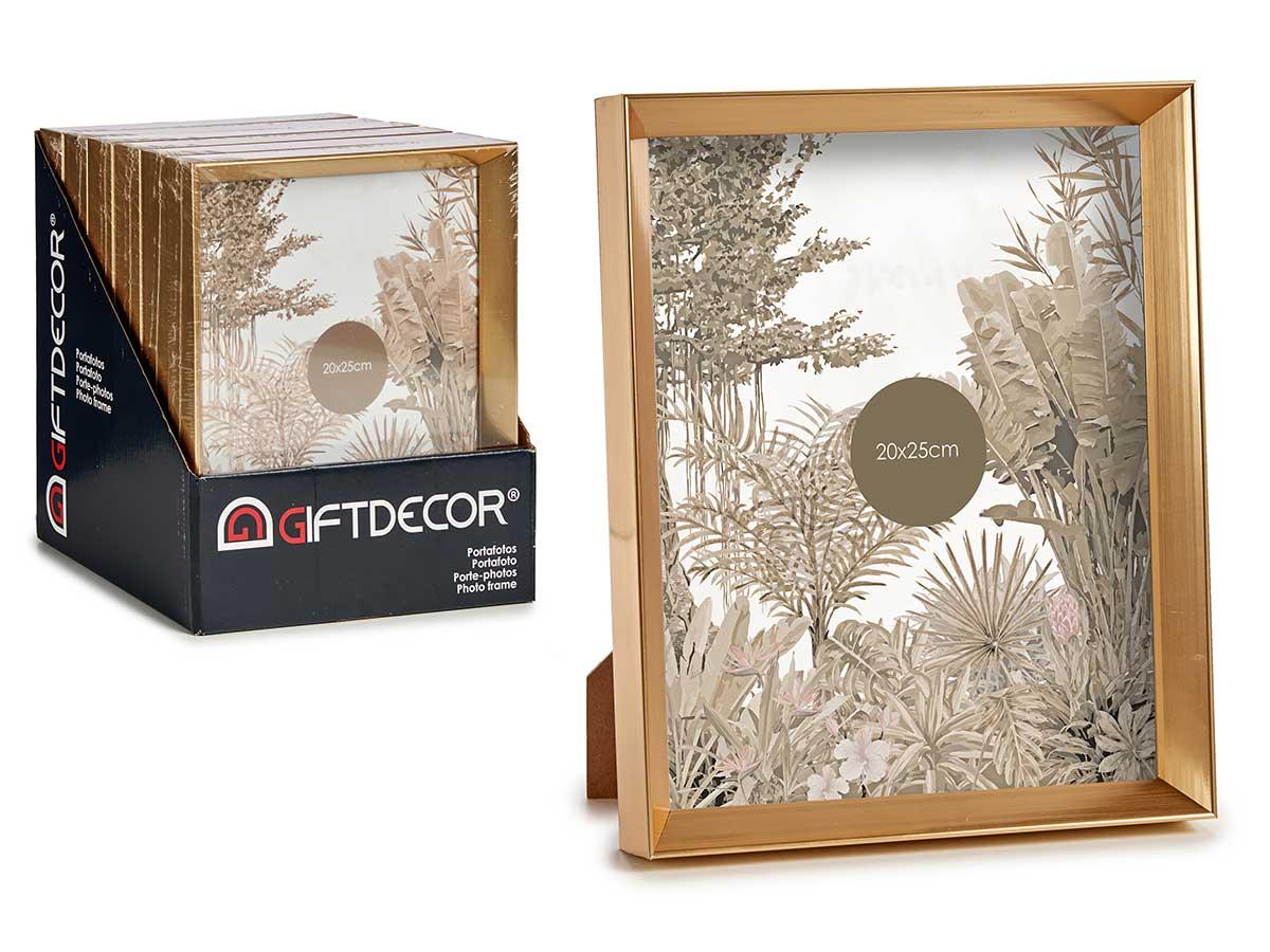 Giftdecor Portafoto plástico moldura oro 20x25 cm (24 Unidades)