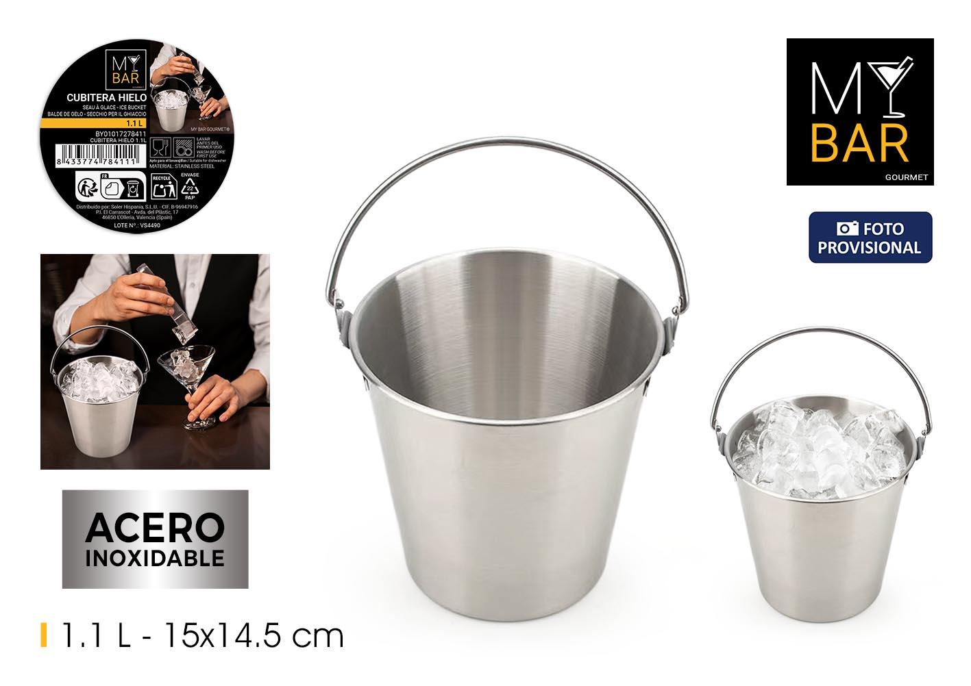 Inde Cubitera Hielo 1.1L My Bar - 15x14.5 cm (6 Unidades)