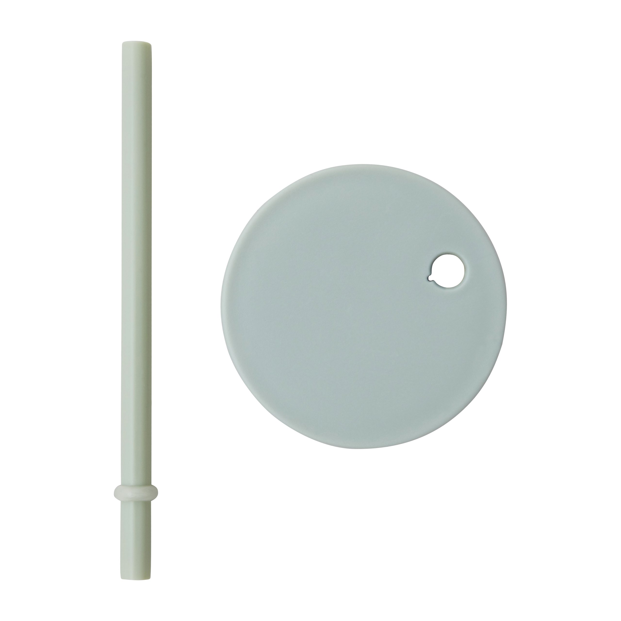 Pajita con tapa Design Letters verde