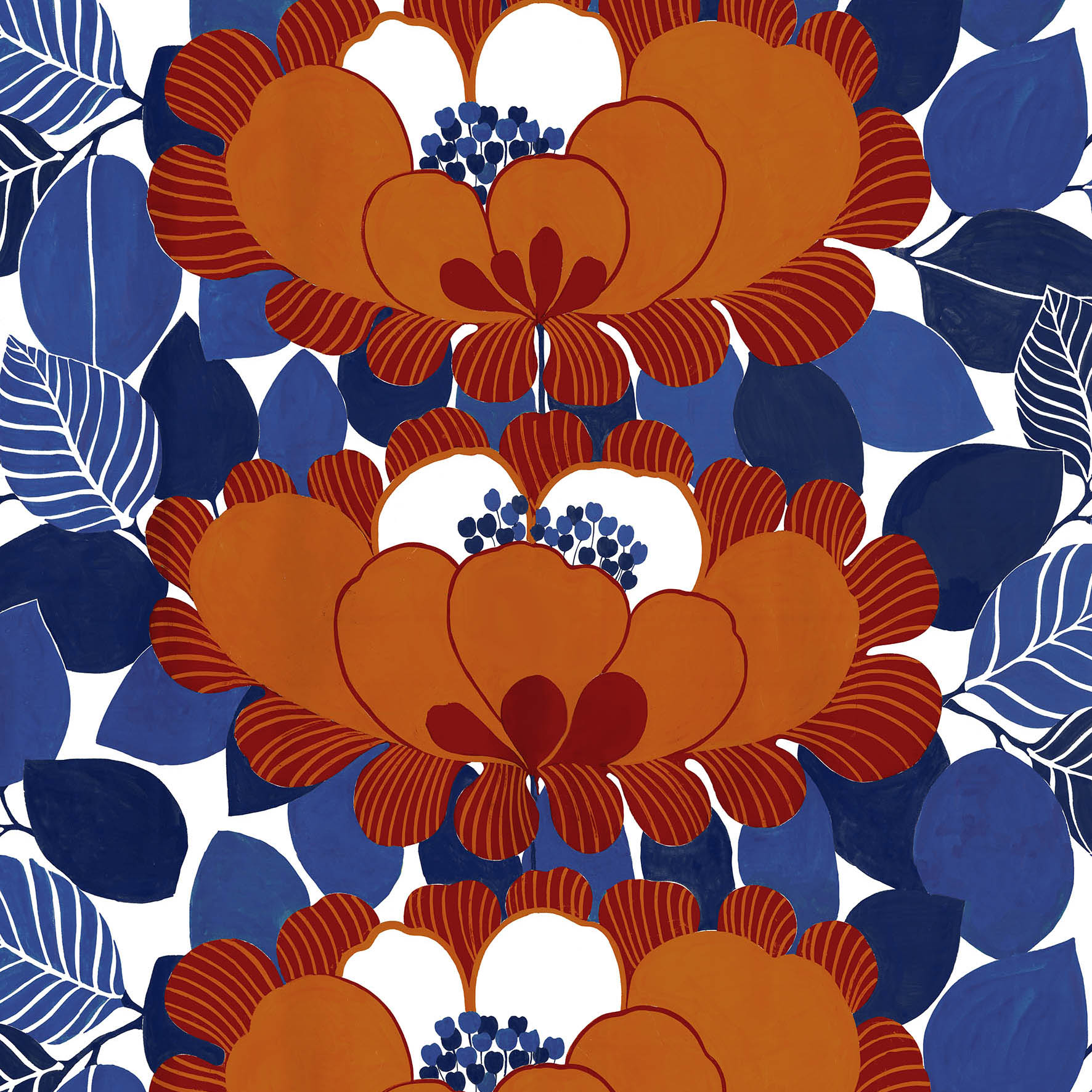 Tela Leia rojo óxido-azul