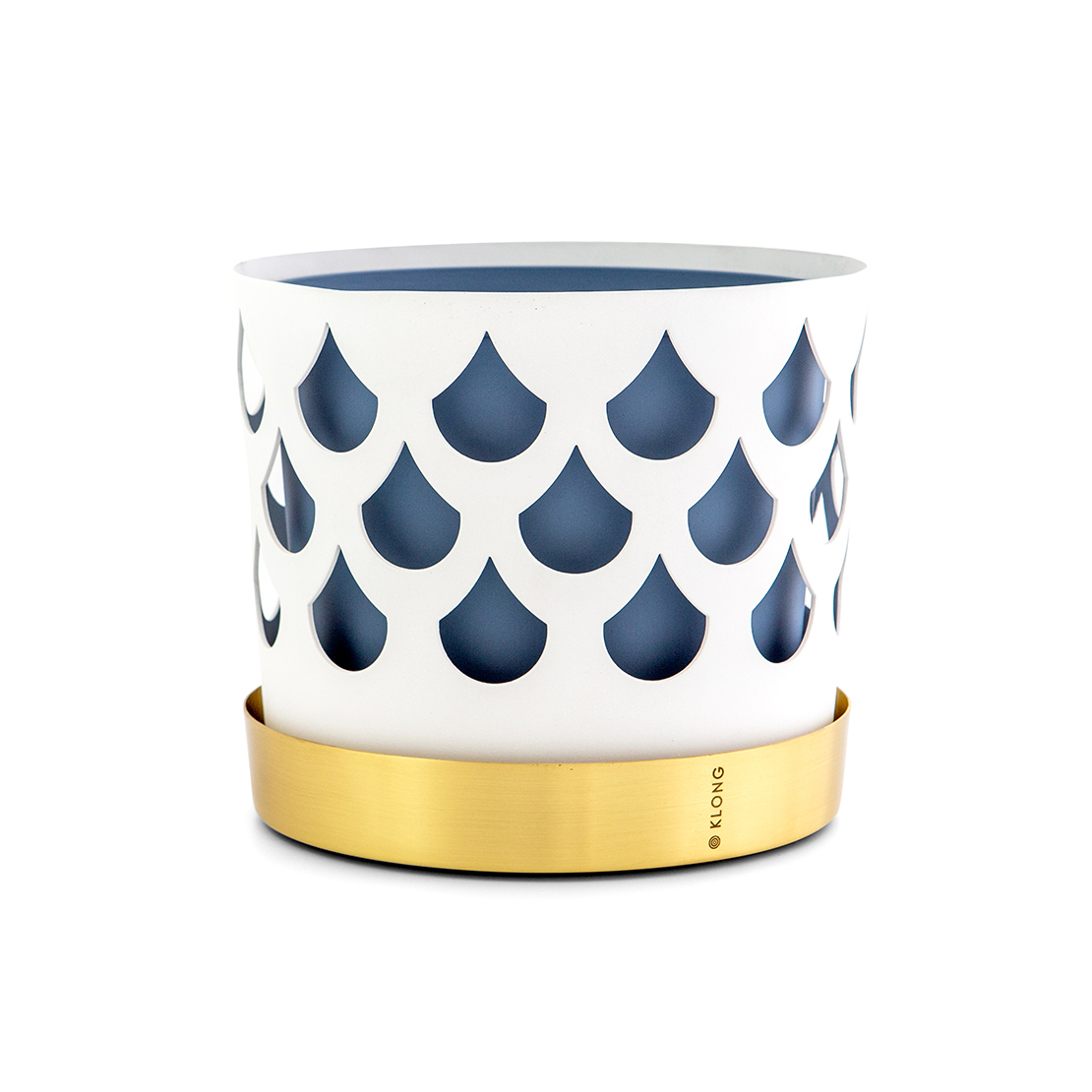 Maceta Trio drop, mediana Ø18 cm blanco