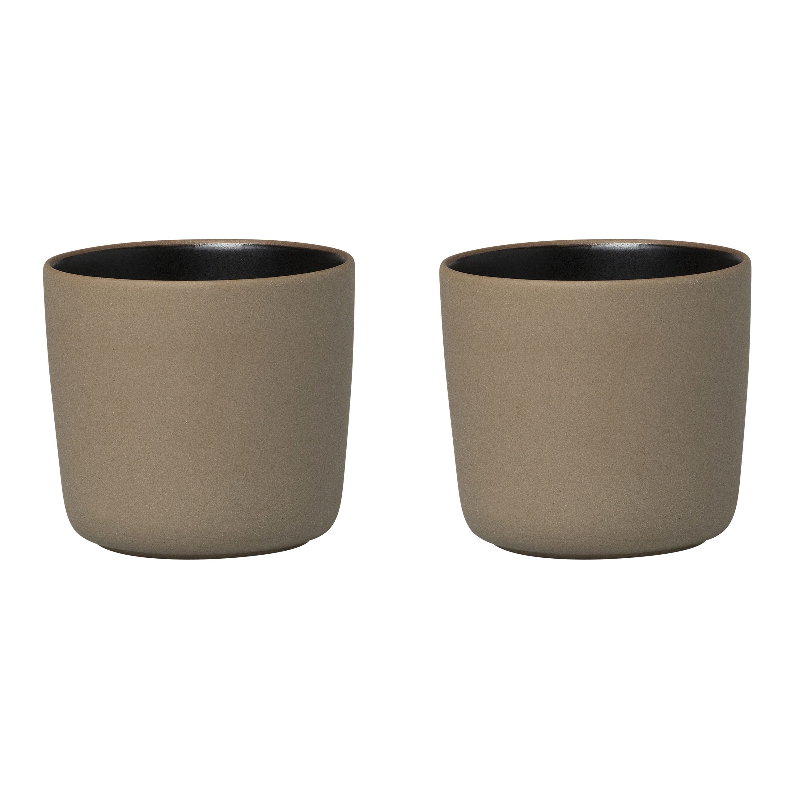 2 Tazas de café sin asa Oiva 20 cl marrón-negro