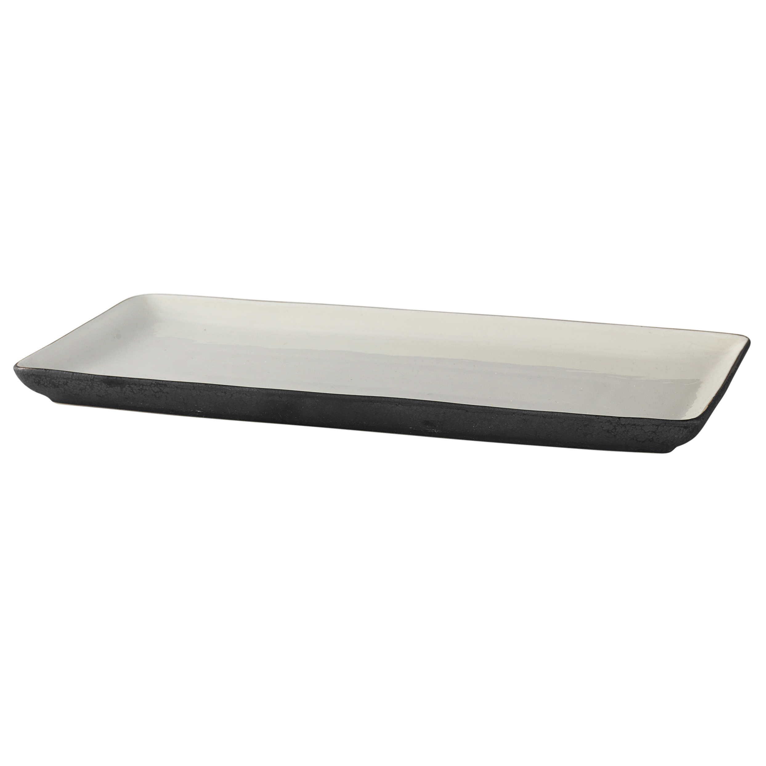 Plato Esrum 18x36 cm blanco-gris