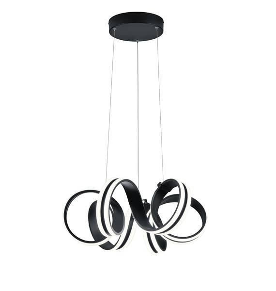 Trio Carrera Lámpara colgante LED de metal estera negra 325010132