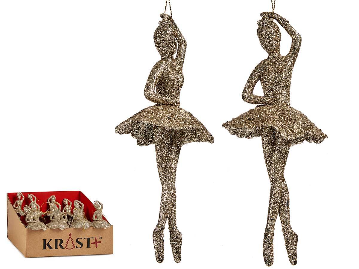 Krist+ Adorno Árbol Navidad Bailarina Champagne 6.7x16x6.7 cm (48 Unidades)