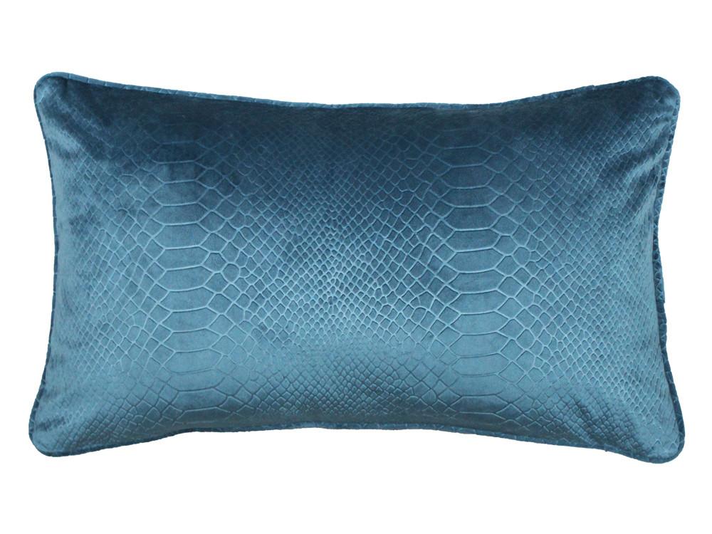 DKD Home Decor Cojín Urban Tejido Jaquard de Poliéster Turquesa 50x30x8 cm (Pack 2) Colección Cocodrile con Cremallera