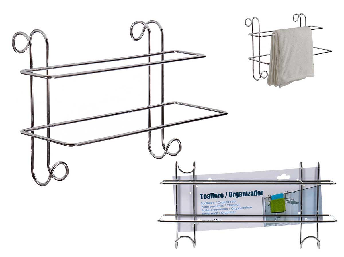 Arte Regal Soporte Puerta Toallero Doble 14x20x39 cm Metal Plata (6 Unidades)