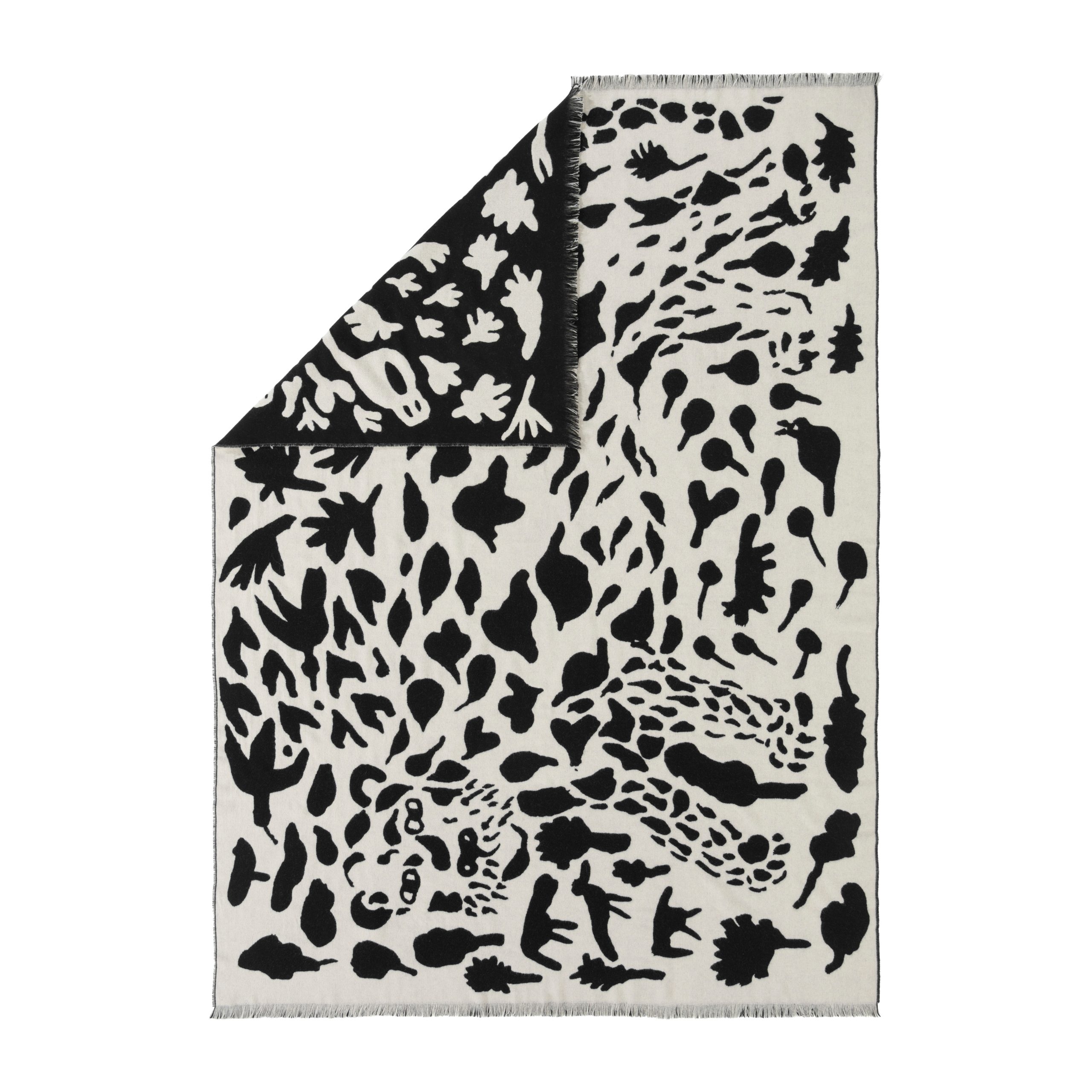 Manta de lana Oiva Toikka Cheetah 130x180 cm negro-blanco