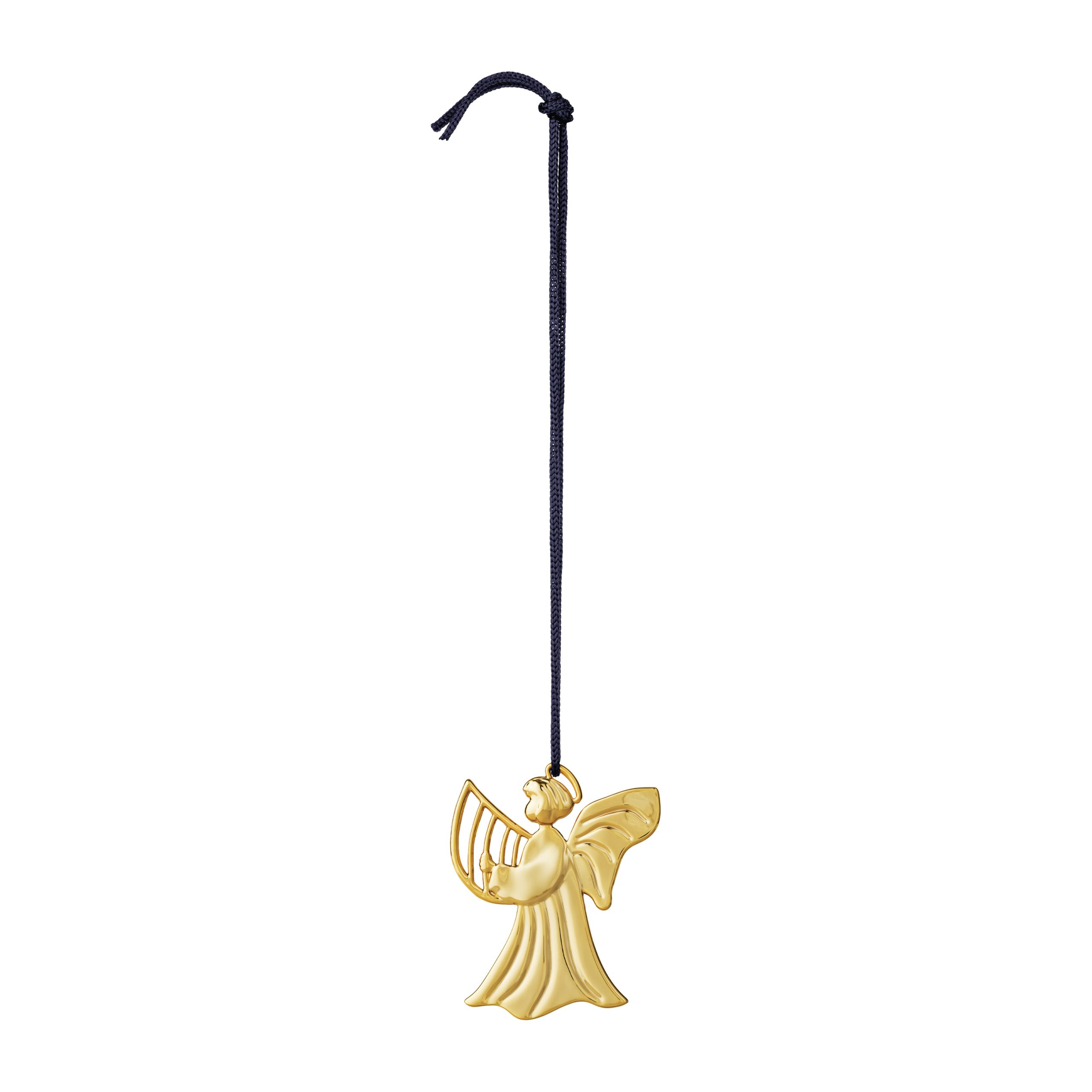 Colgante de navidad Karen Blixen ángel con harpa 7 cm dorado