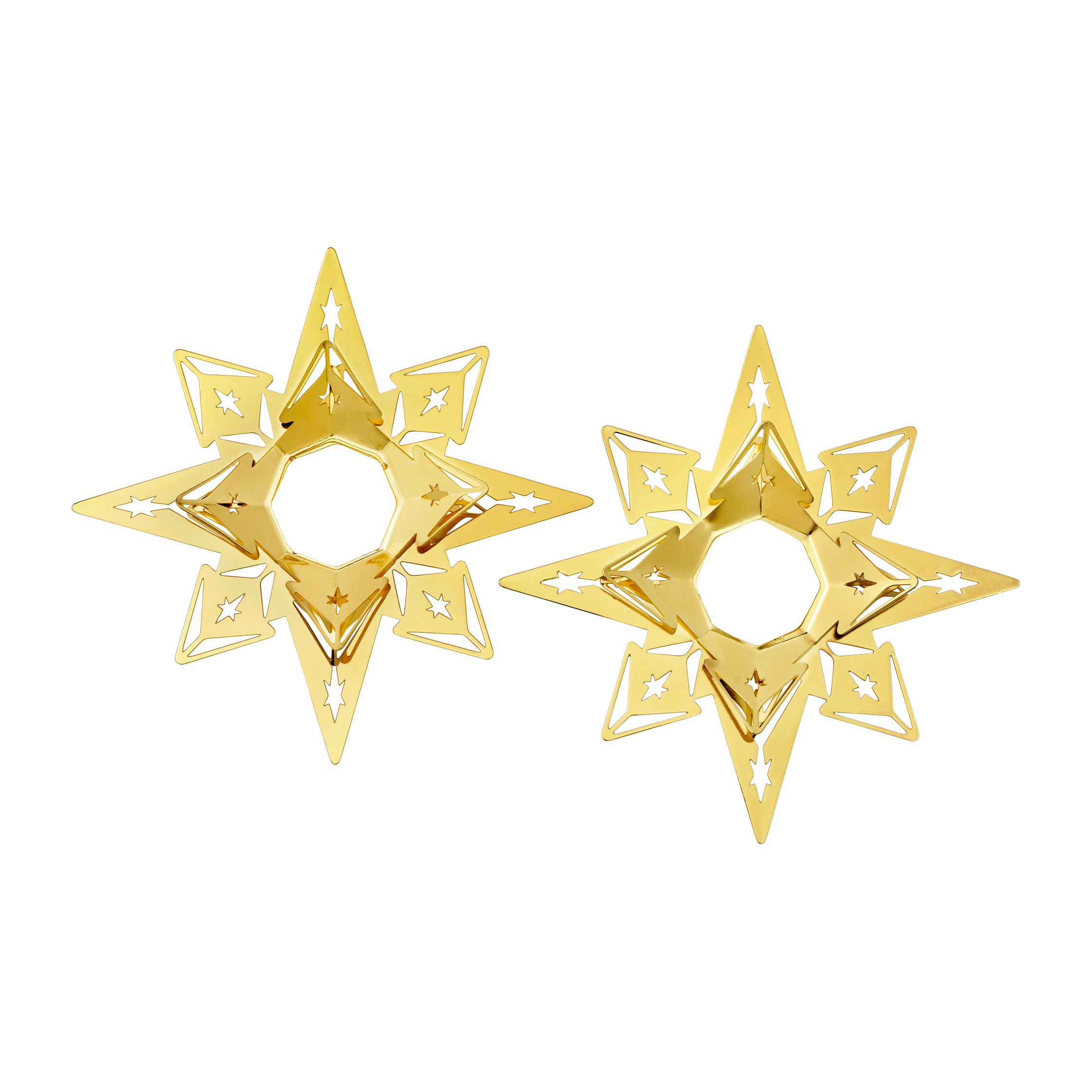 2 Brazaletes para velas Karen Blixen estrella 3 cm dorado