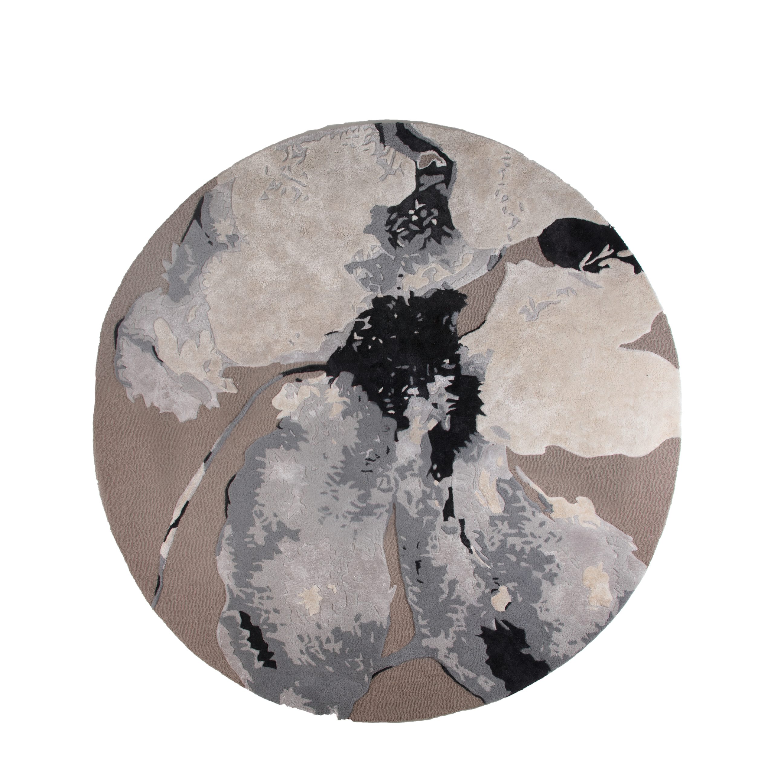 Alfombra Floreo Ø200 cm blanco-gris