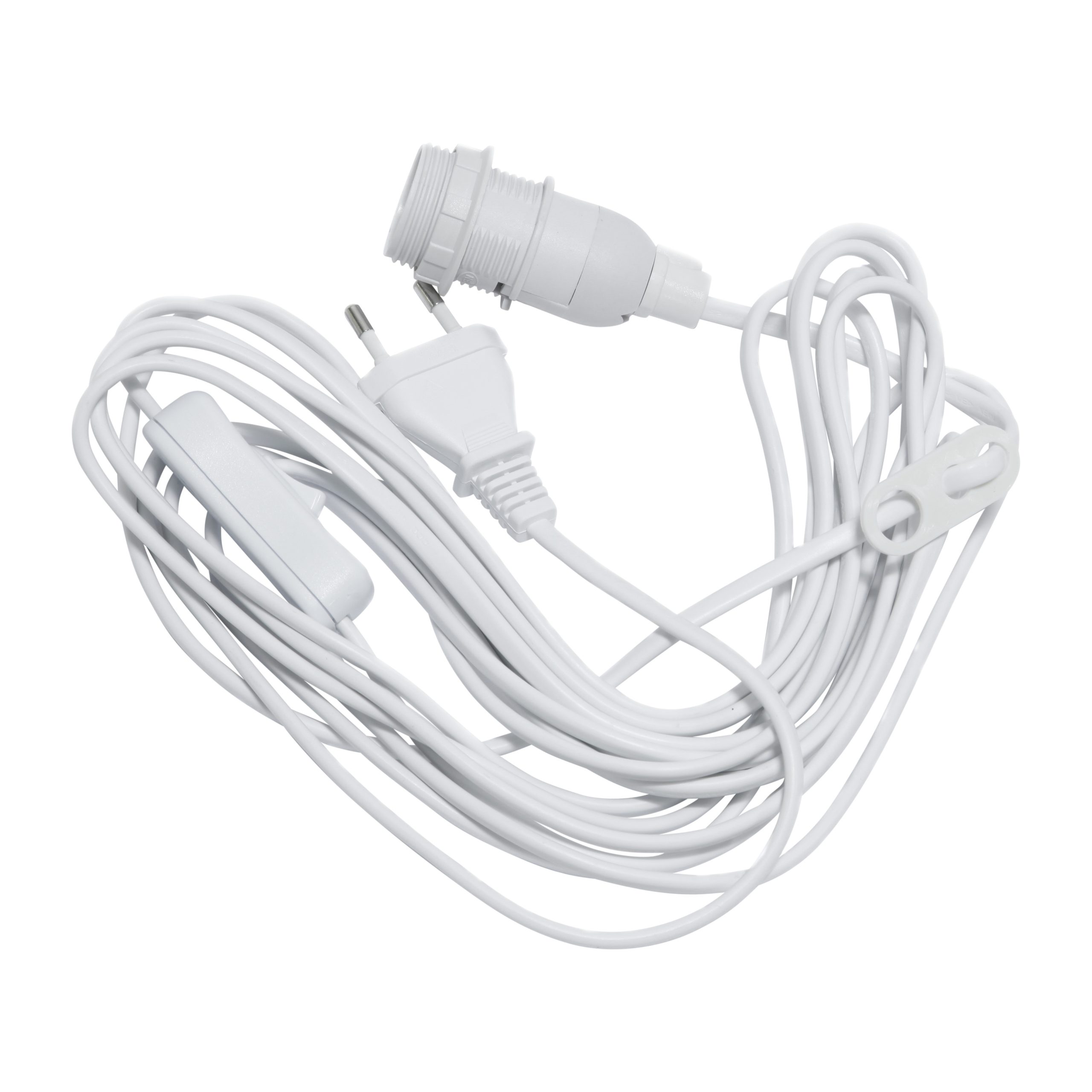 Cable E14 5 m con interruptor blanco
