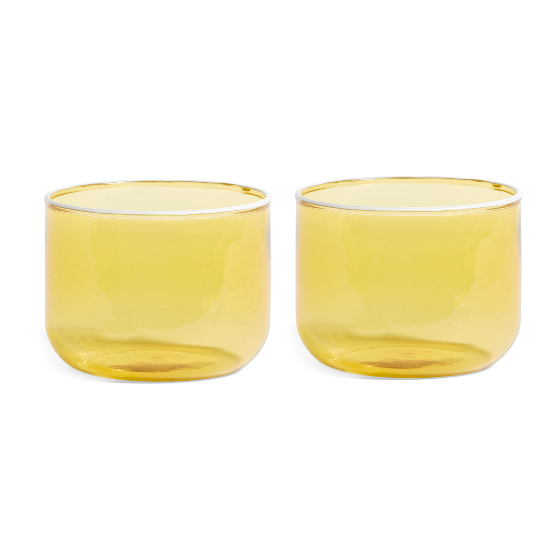 2 Vasos Tint 20 cl amarillo claro-borde blanco
