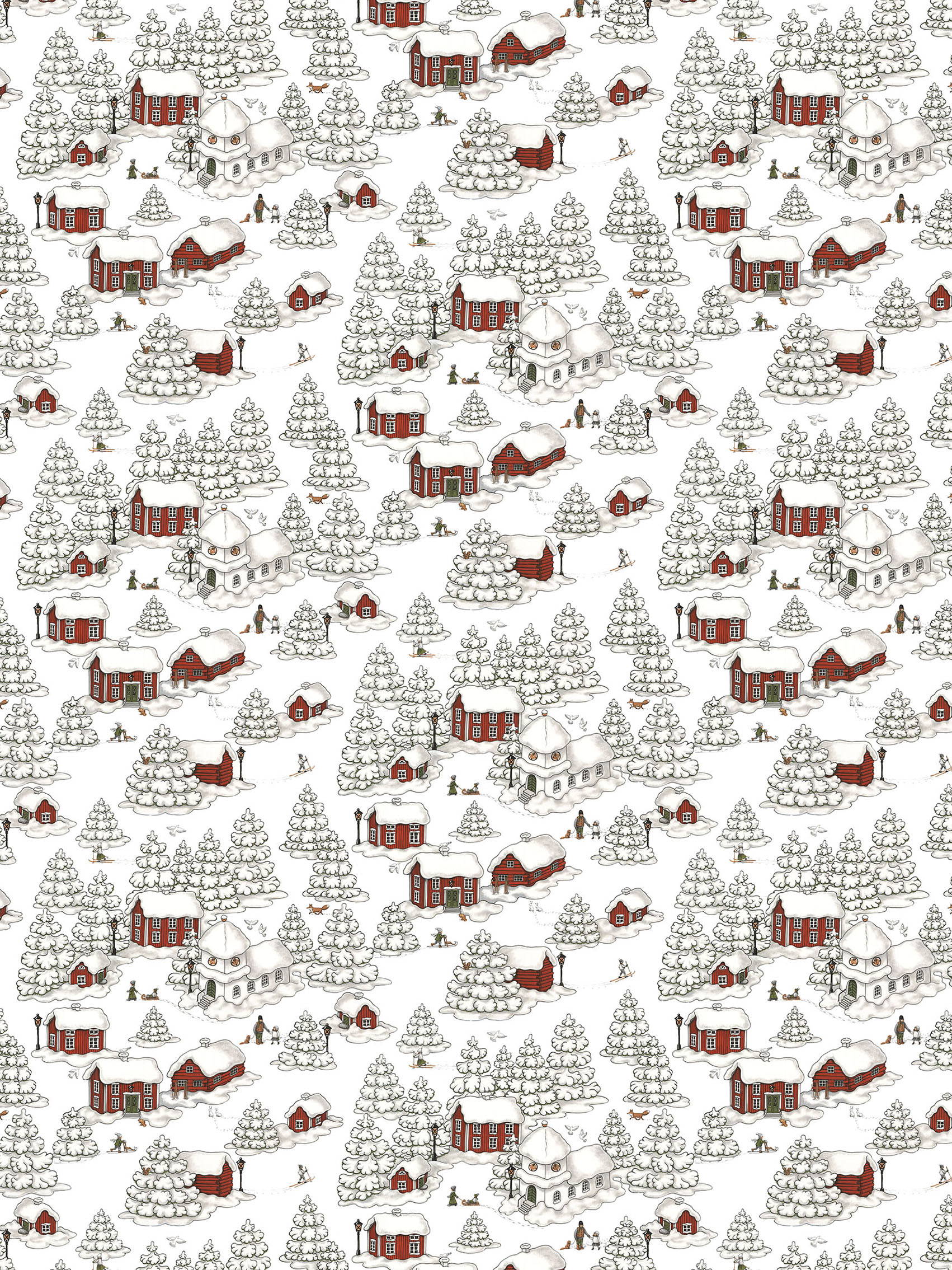 Tela Timmerbyn Offwhite-gris-rojo