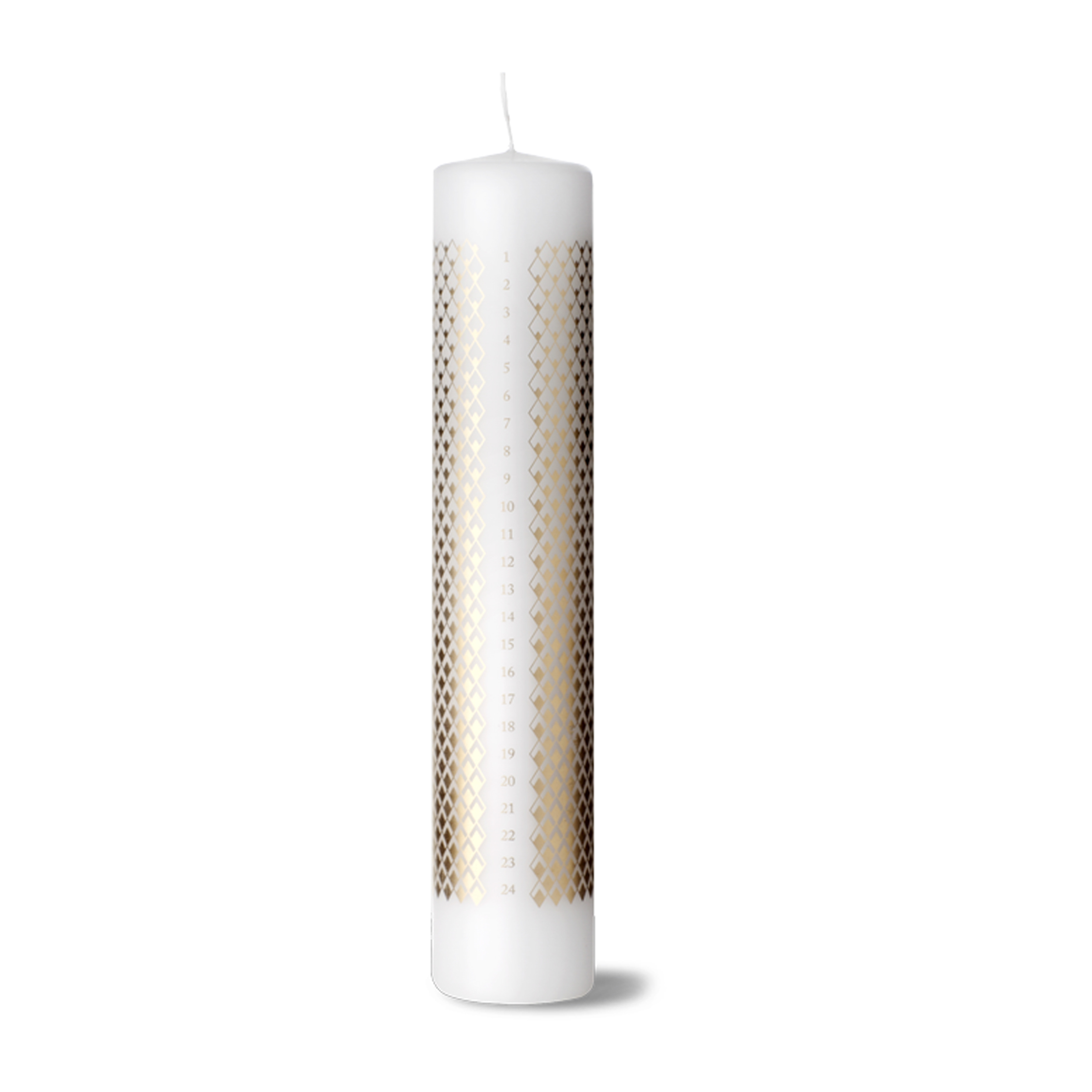 Vela de adviento Rhombe Ø5 cm blanco