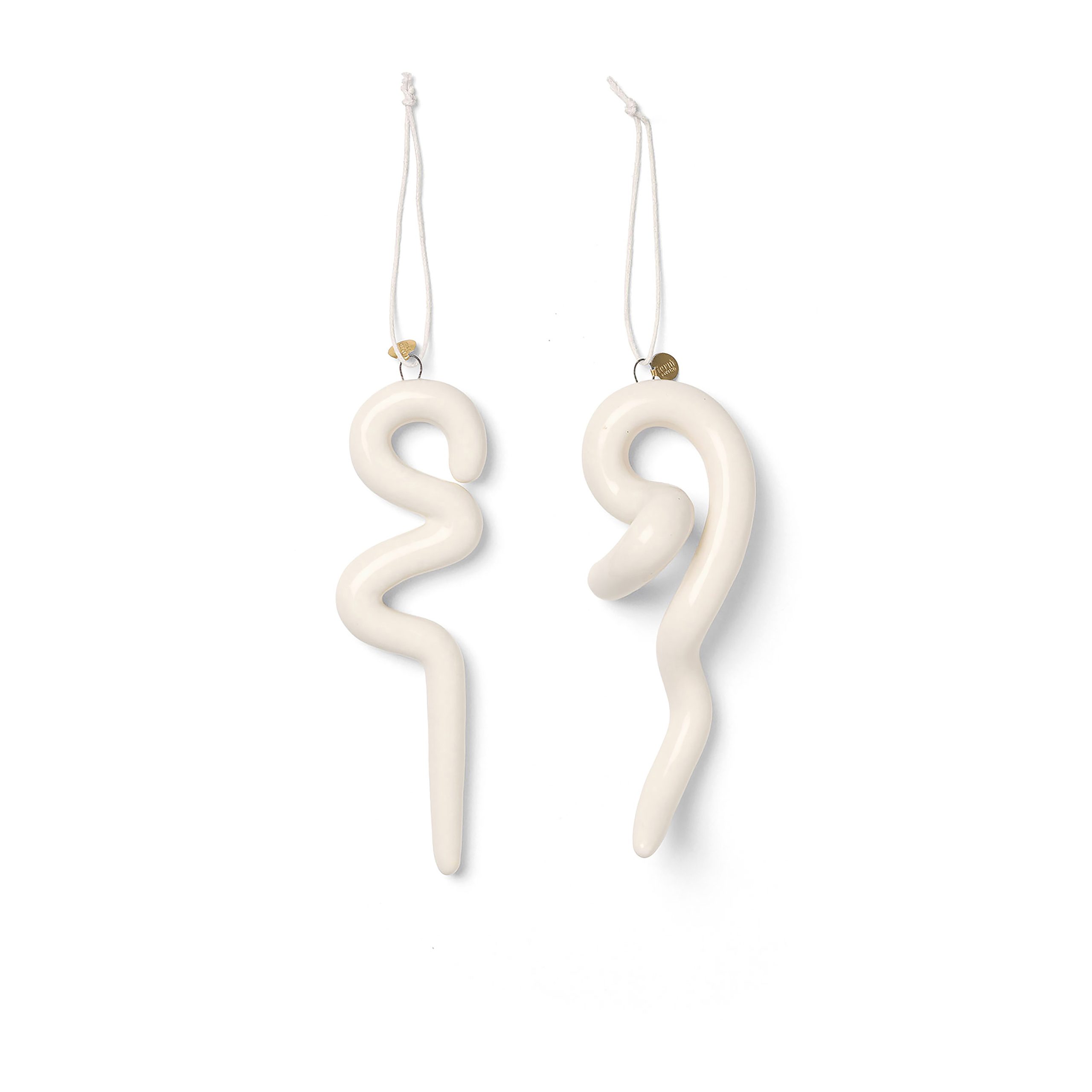 2 Colgantes de navidad Doodle 14,5 cm Off-white