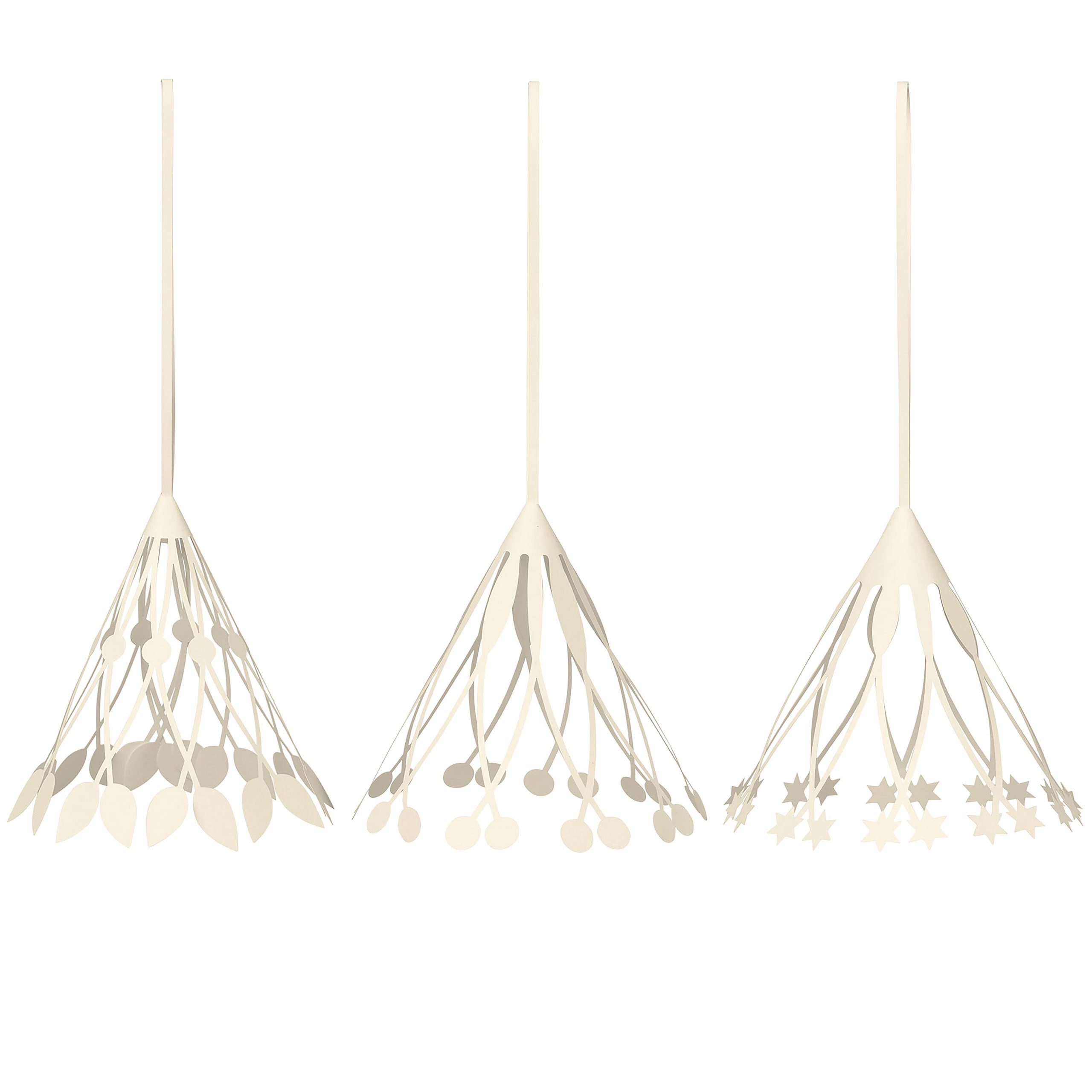 3 Colgantes de navidad Paper tassels Ø10 cm Off-white