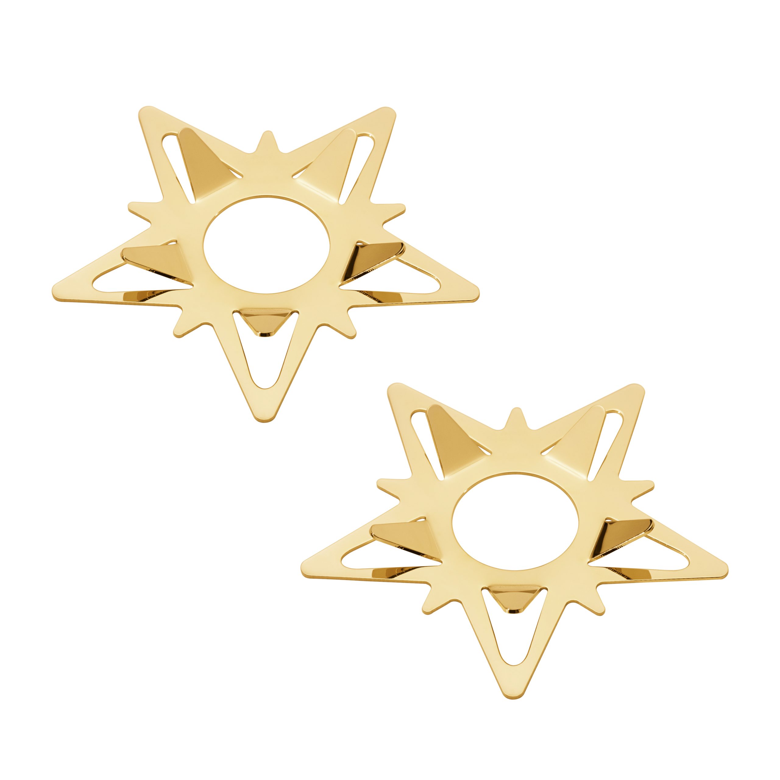 2 protectores para velas Classic christmas estrella Dorado