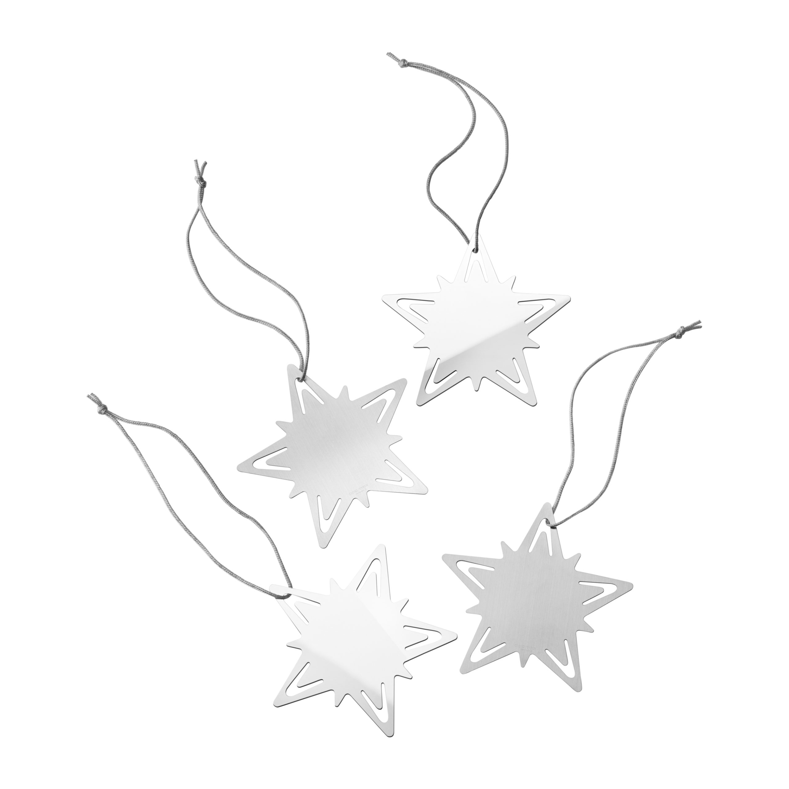 4 Adornos para regalos Classic christmas star Plata