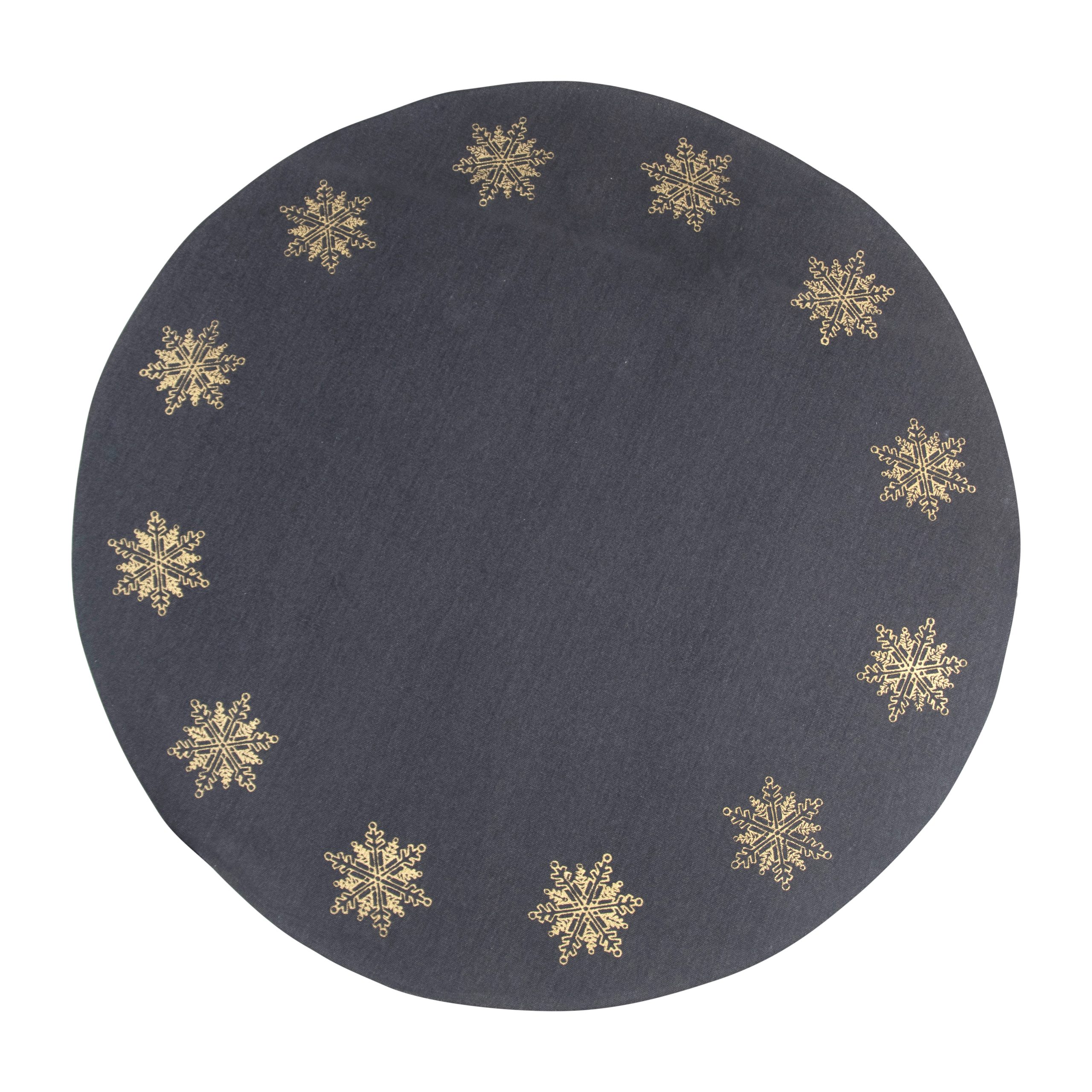 Alfombra árbol de navidad estrella de nieve Ø110 cm gris-oro