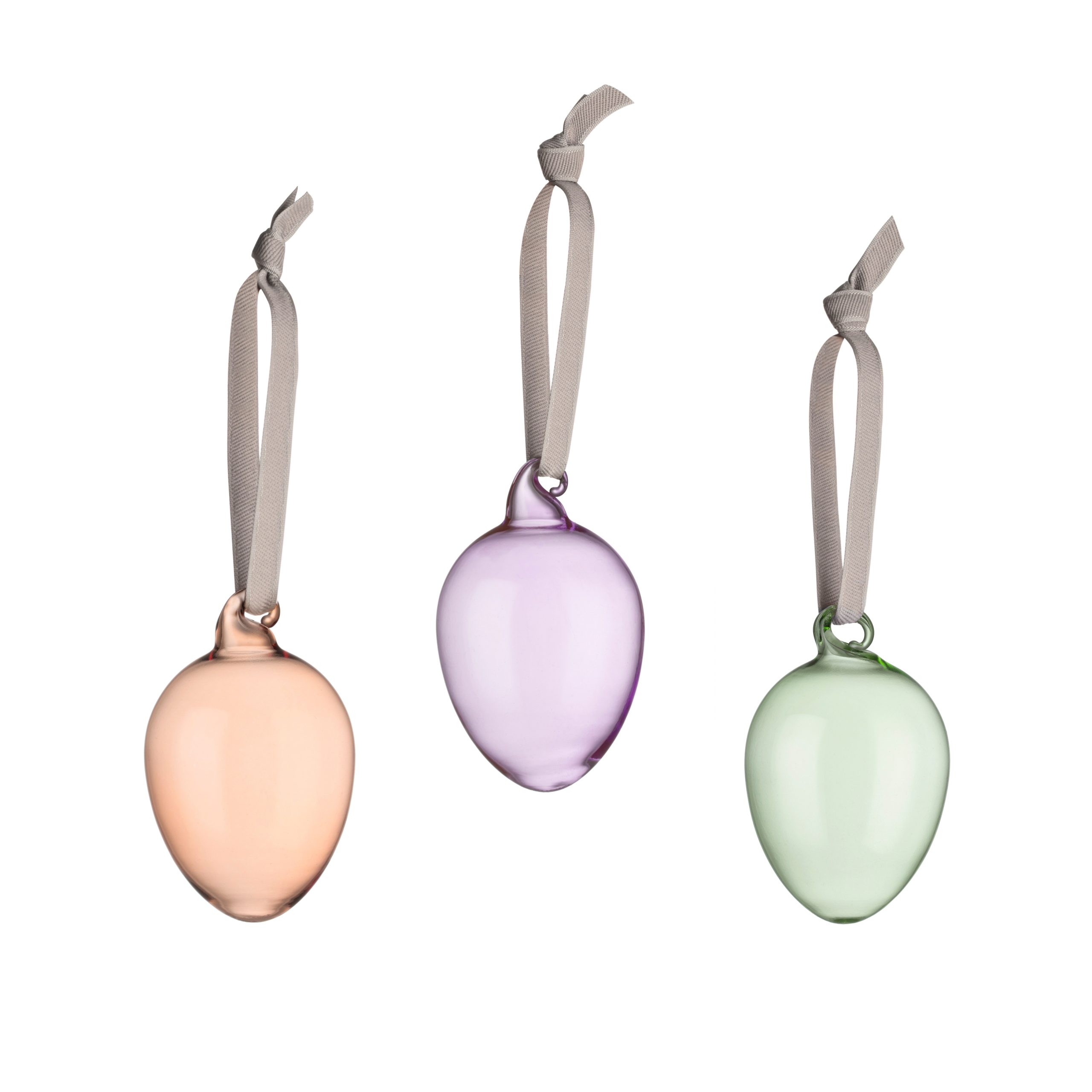 Set de 3 huevos de cristal Iittala 60 mm marrón-morado-verde