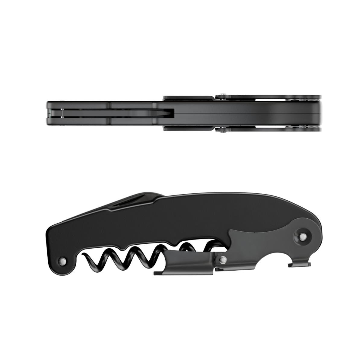 Koala Sacacorchos Retro Negro de Metal, 10,8x1,4x3,2 cm. Diseño Portátil y Duradero, 100% Higiénico y Fácil de Limpiar.