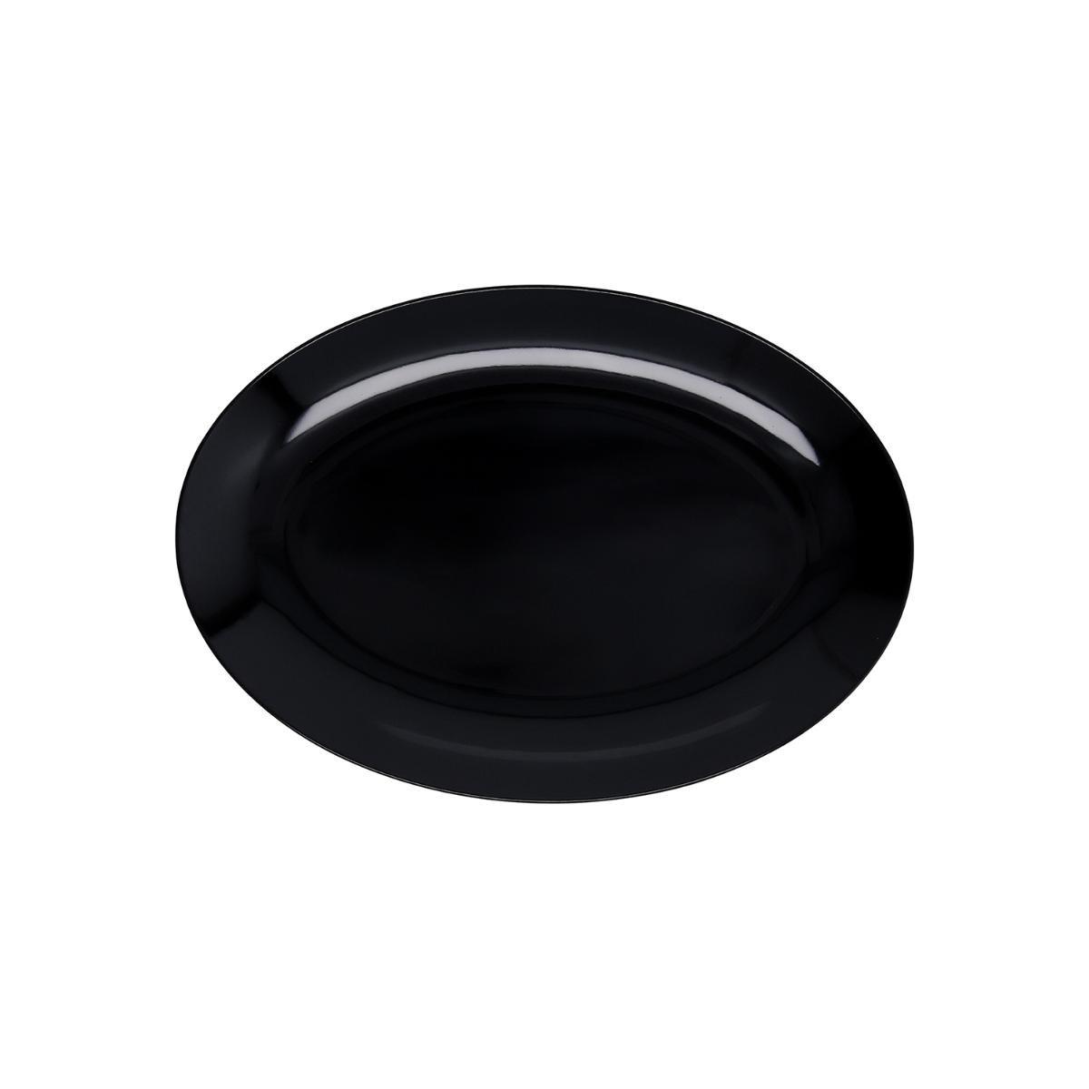 Quid Bandeja Oval 100% Melamina Select Basic 25x18 cm Negra 24 Unidades Acabado Brillo Apta Lavavajillas Extra Fuerte