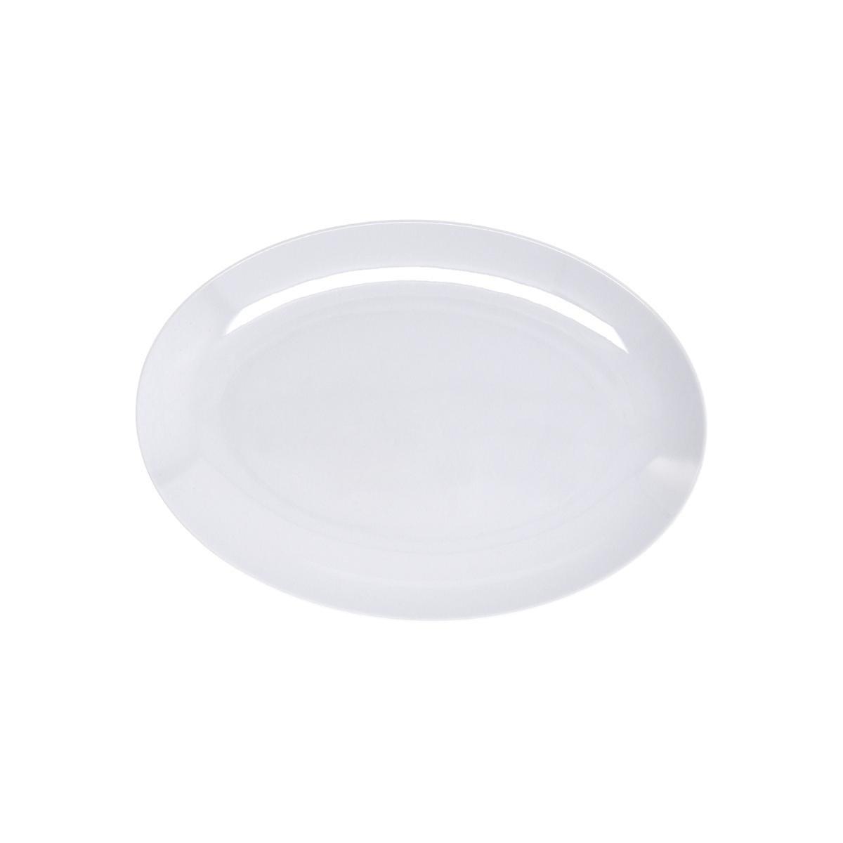 Quid Bandeja Oval Select Basic Melamina Blanca 25x18 cm Set de 24 Unidades Extra Fuerte Apto Lavavajillas