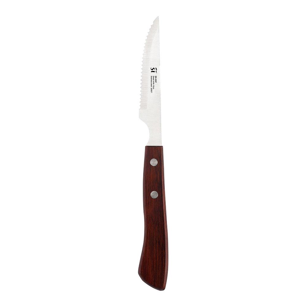 San Ignacio Cuchillo chuletero 10 cm acero inoxidable mango madera SG-4237