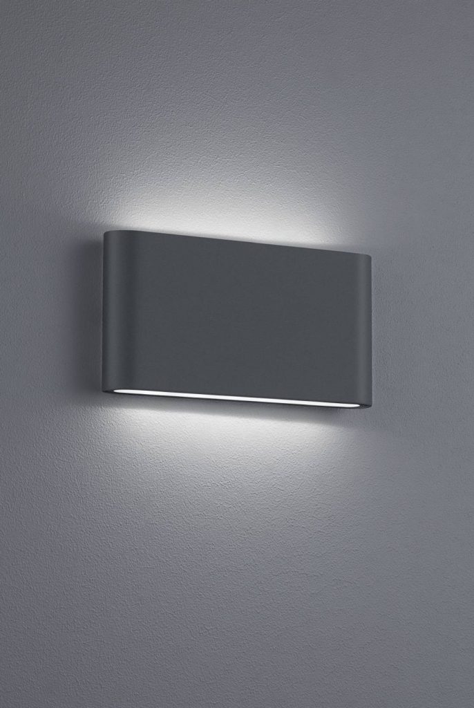 Trio Thames II Aplique de pared exterior LED 3000K arriba y abajo aluminio gris antracita 227660242
