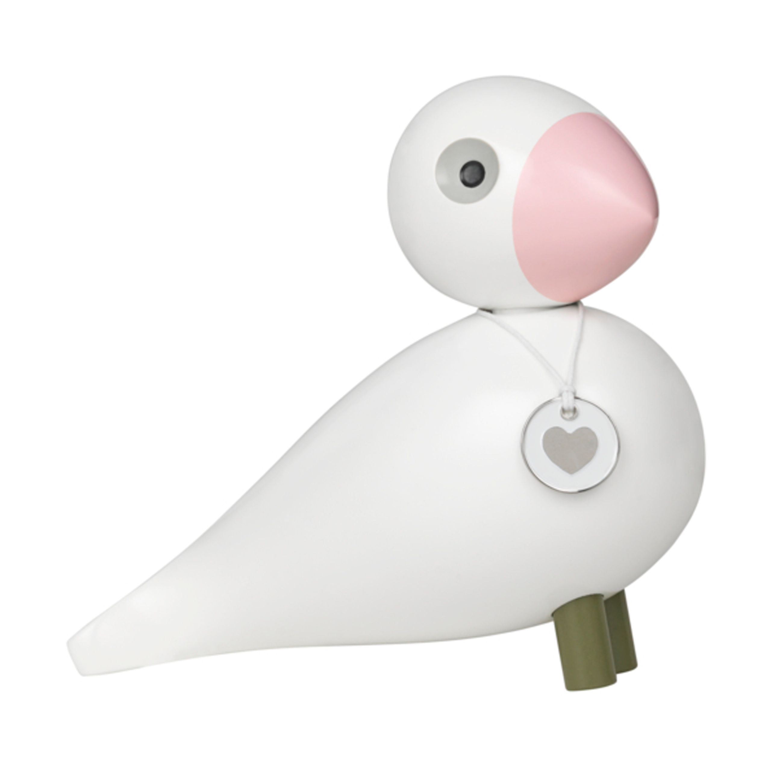 Figura Kay Bojesen pájaro cantor Love Blanco-rosa