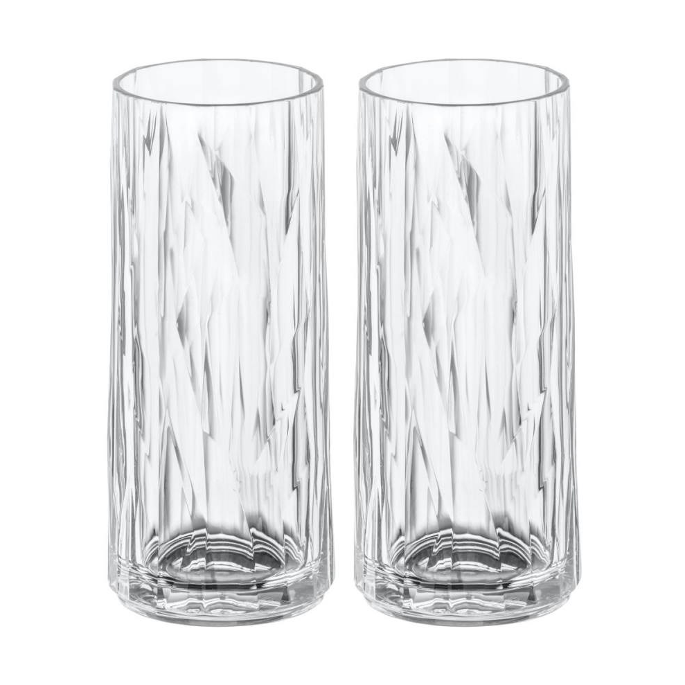 2 Vasos alargados Club No. 3 plástico 25 cl Cristal transparente