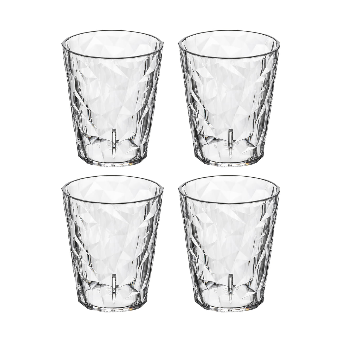 4 Vasos Club No. 1 plástico 25 cl Cristal transparente