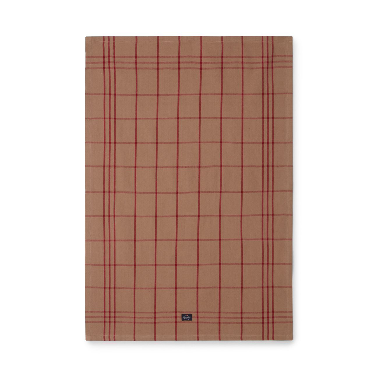 Paño de cocina Checked Organic Cotton Oxford 50x70 cm Beige-red