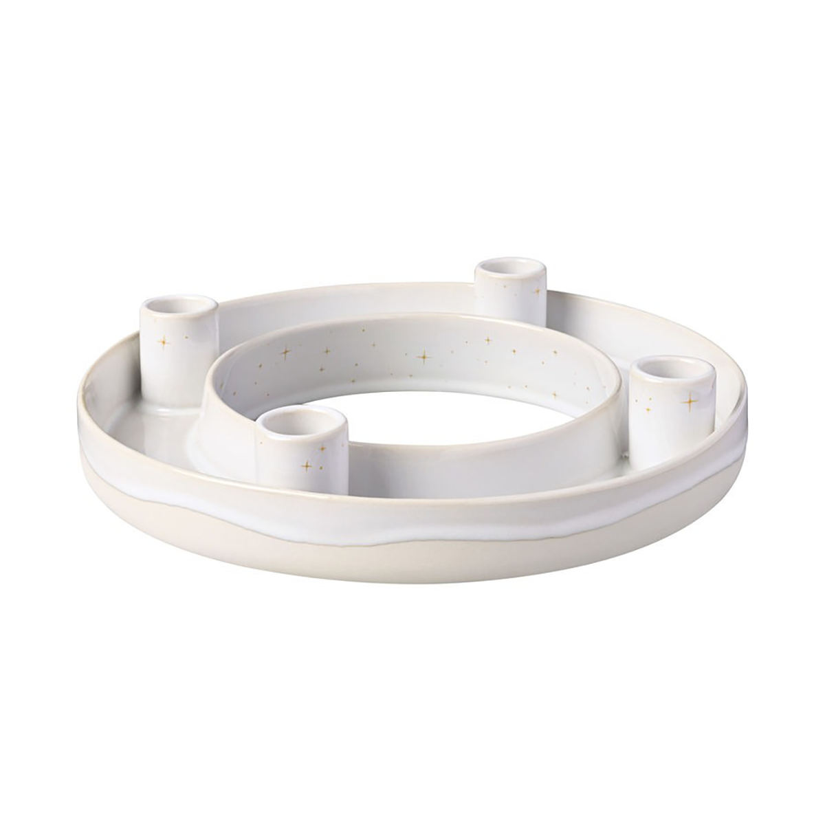 Candelabro de Adviento Winter Glow Ø26 cm Blanco-beige