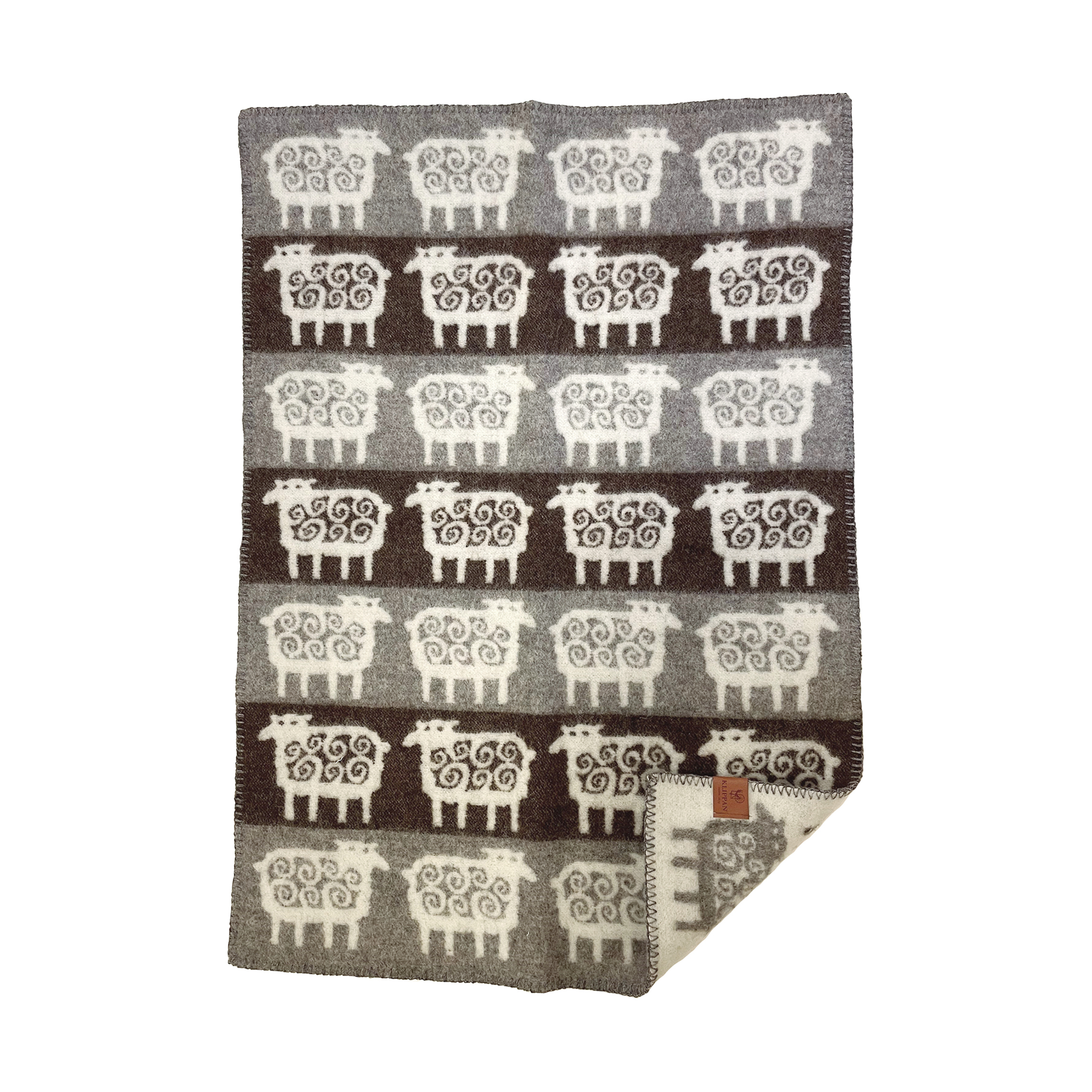 Manta para bebé Sheep stripe 65x90 cm Marrón-gris