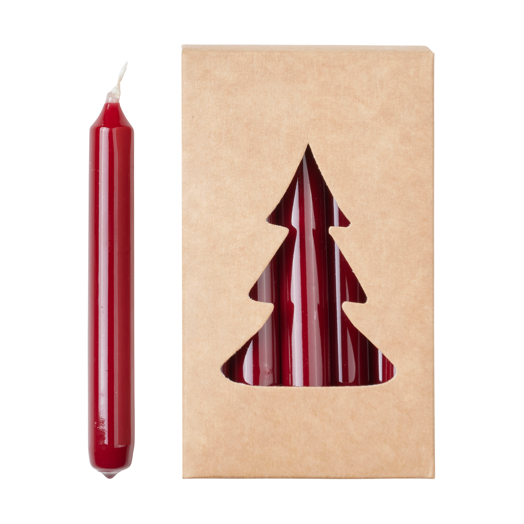 Vela para árbol de Navidad Broste glossy Ø1,2x10,2 cm 20 unidades Burgundy