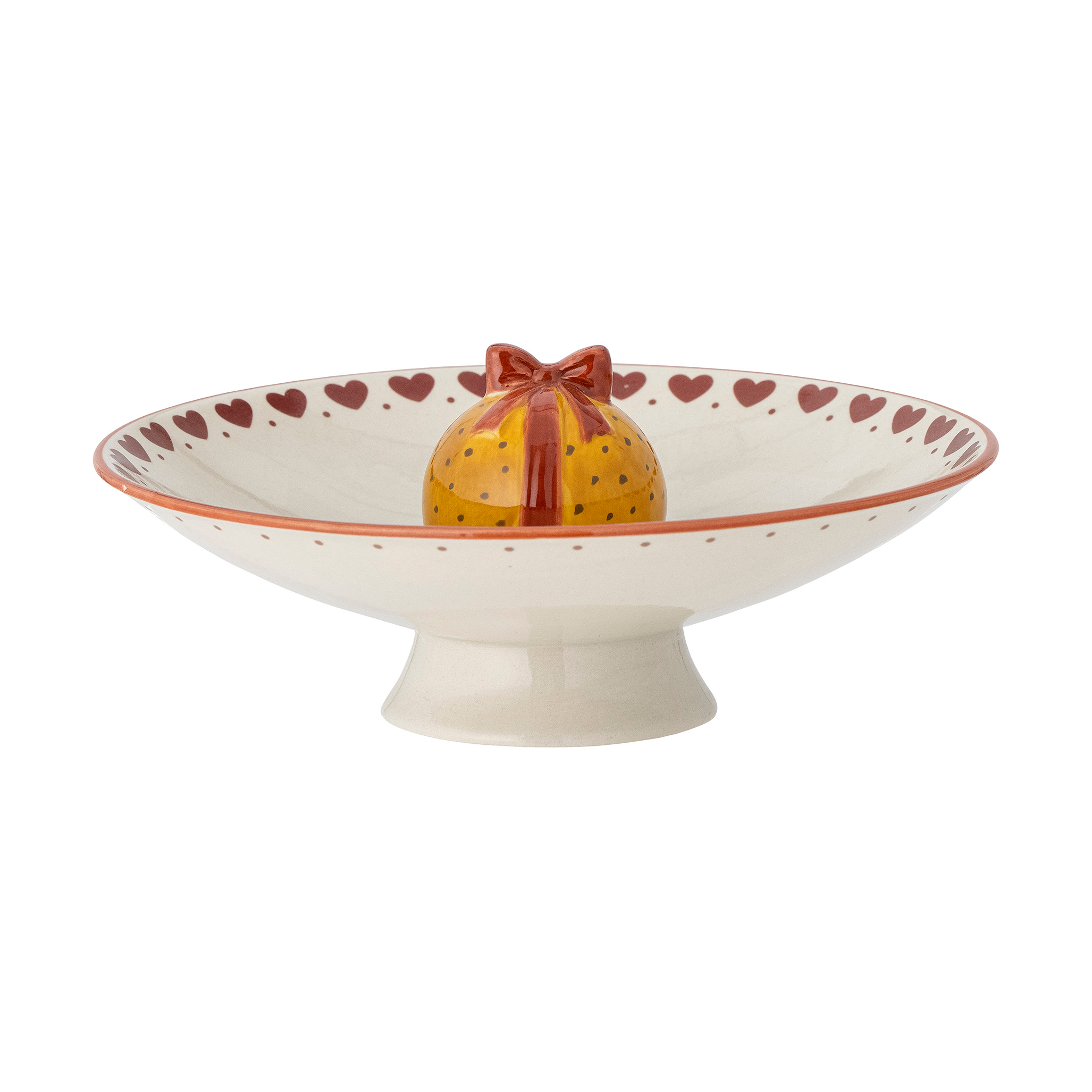 Fuente con pie Jolly Ø24 cm Blanco-rojo