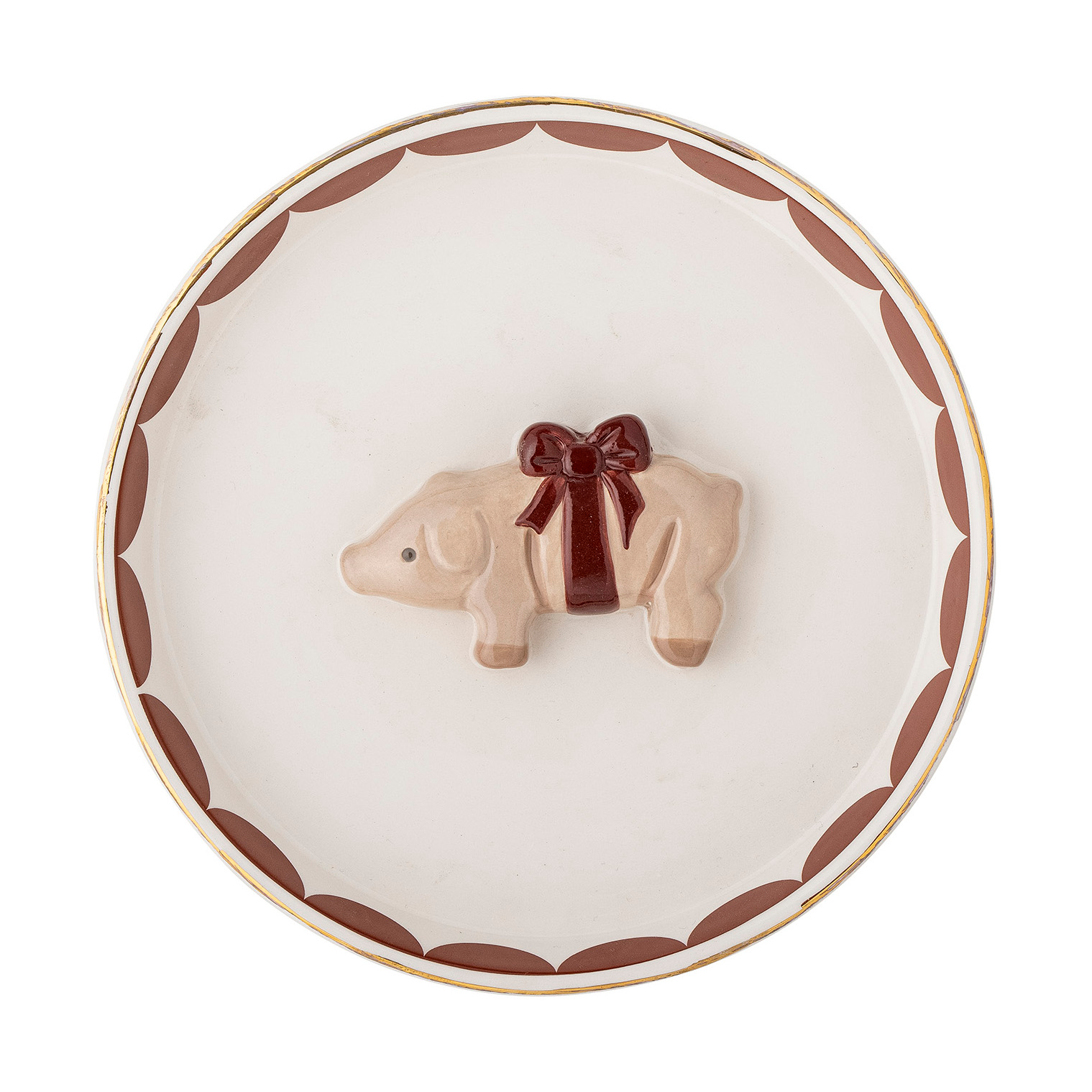 Fuente Jolly Ø18 cm Blanco-rojo