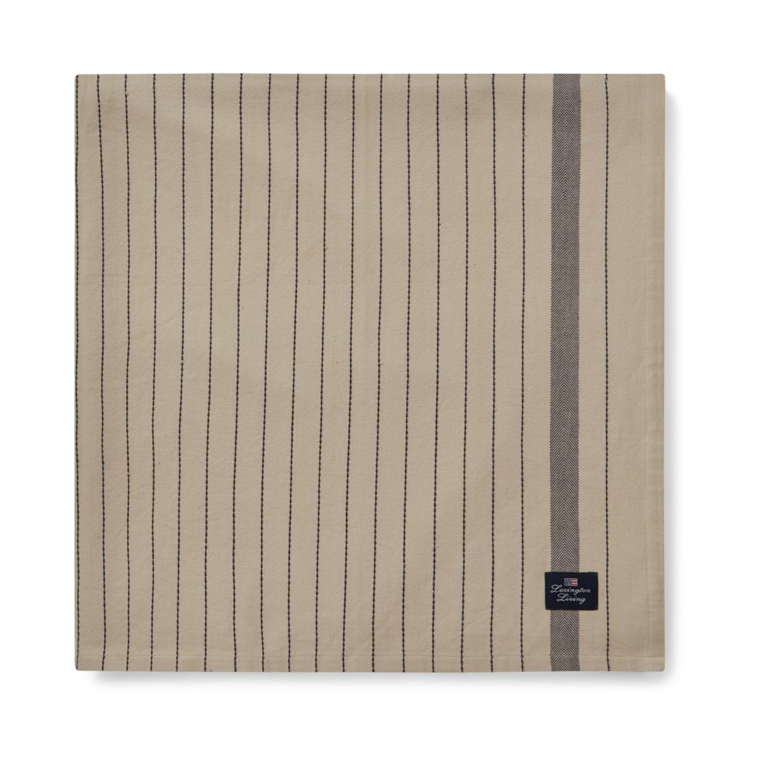 Mantel Striped Organic Cotton 150x350 cm Dark gray-beige