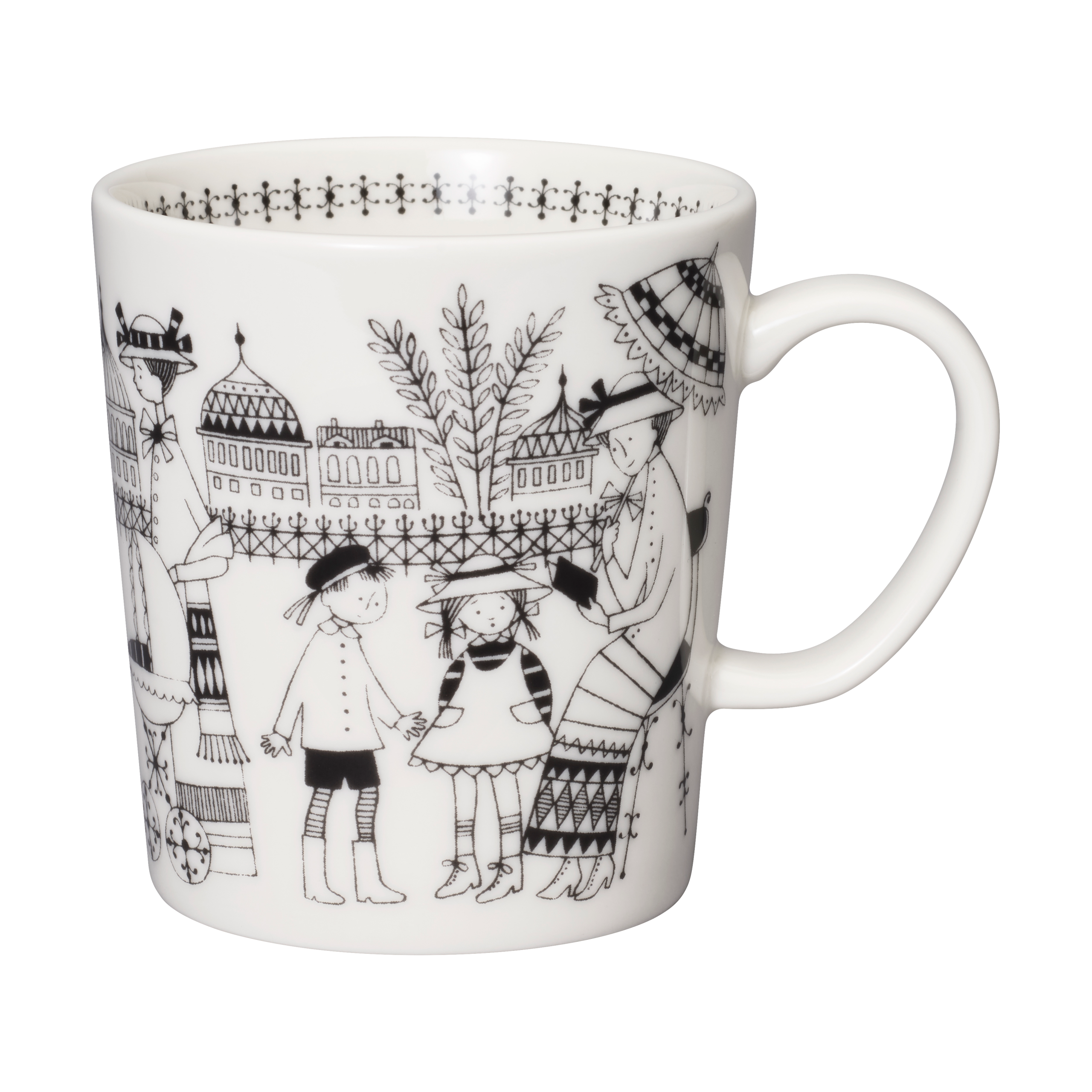 Taza Emilia 30 cl Negro-blanco