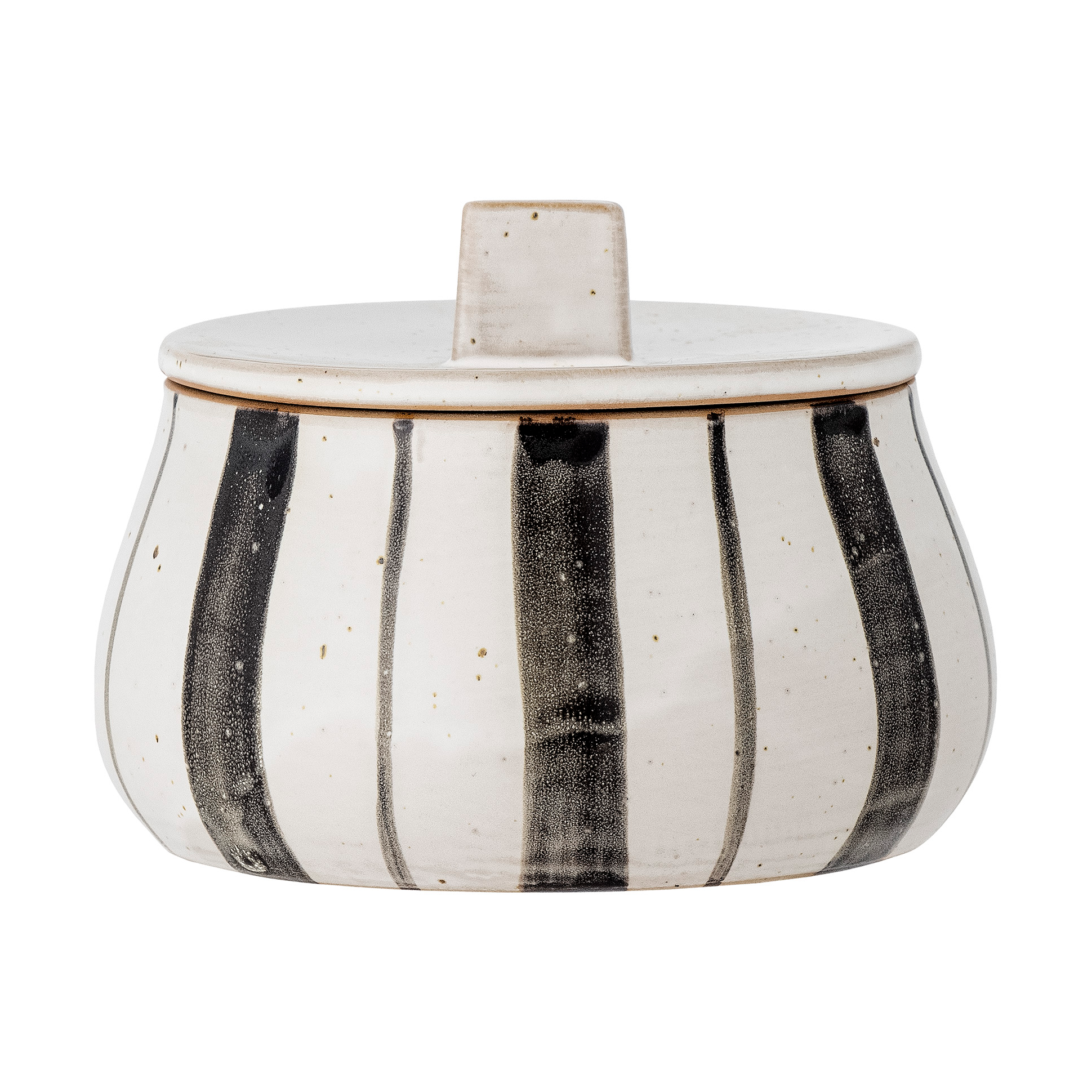 Bote con tapa Marita Ø12 cm Negro-blanco